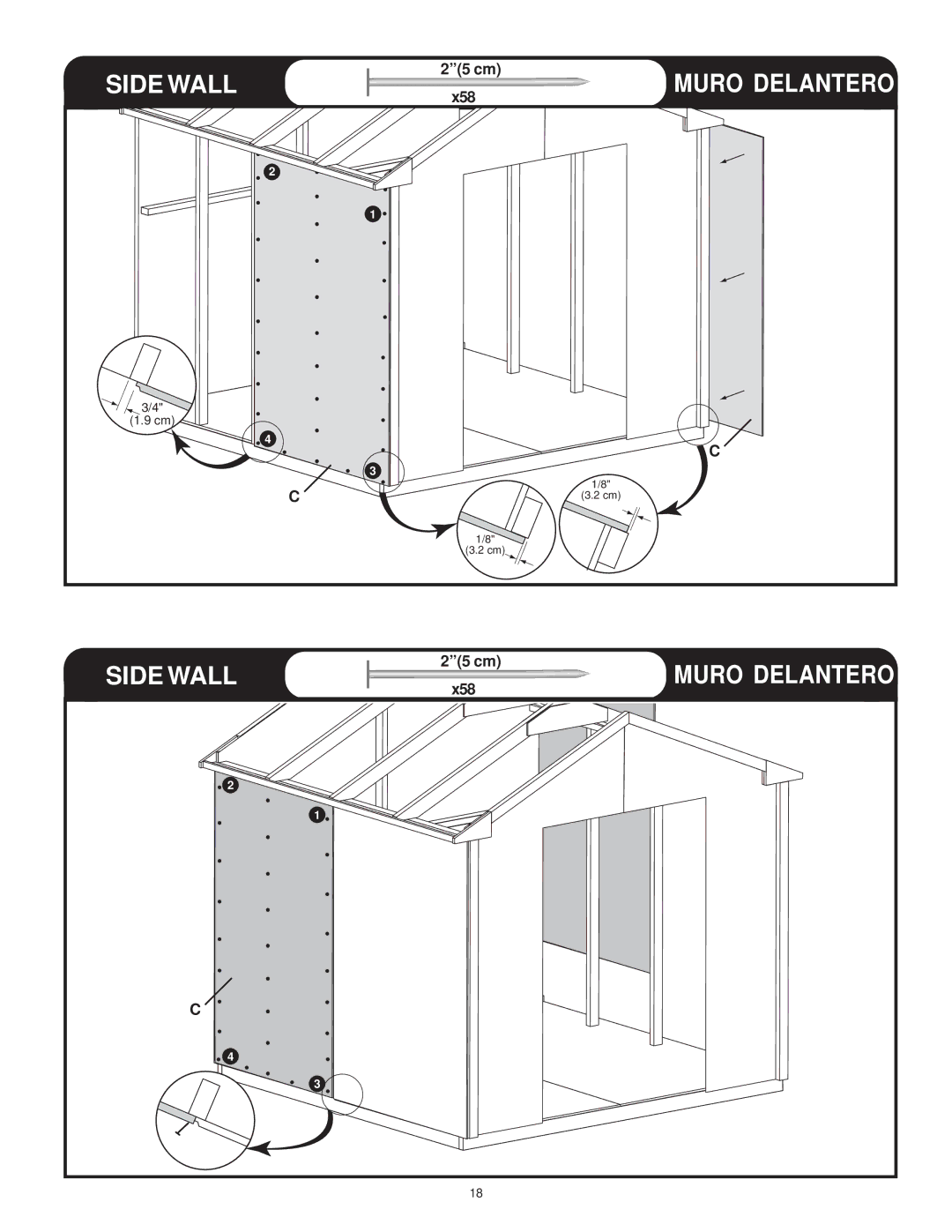 Backyard Storage Solutions 16616, 18276-1 manual Side Wall 