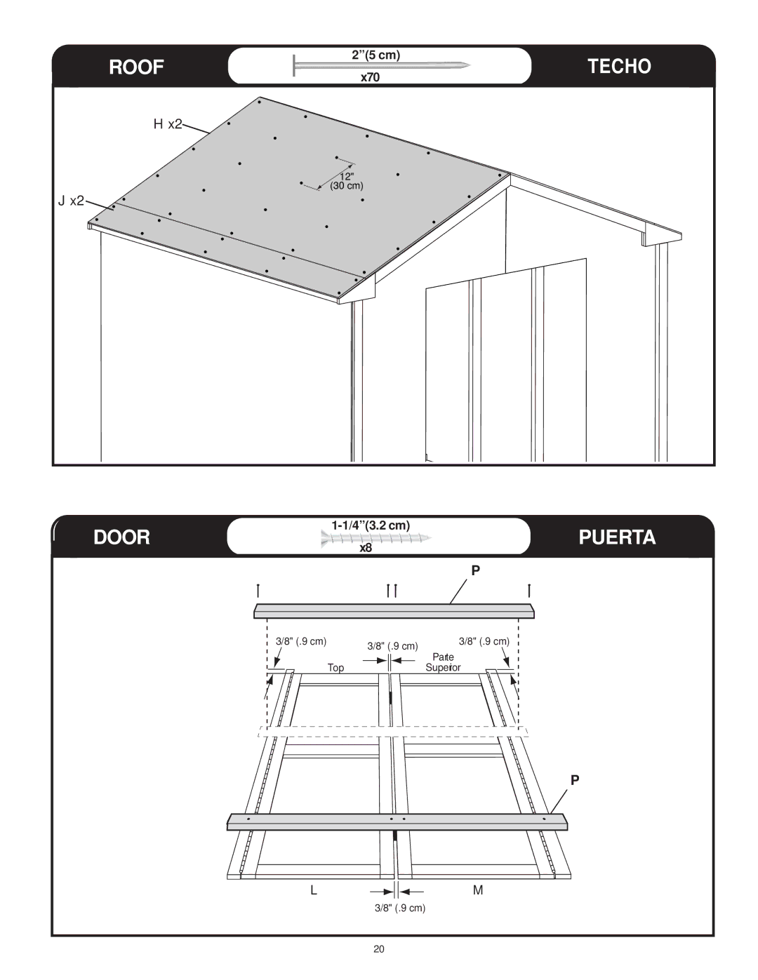 Backyard Storage Solutions 16616, 18276-1 manual Puerta 