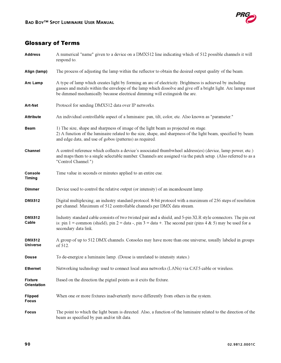 Bad Boy Mowers 02.9812.0001C user manual Glossary of Terms 