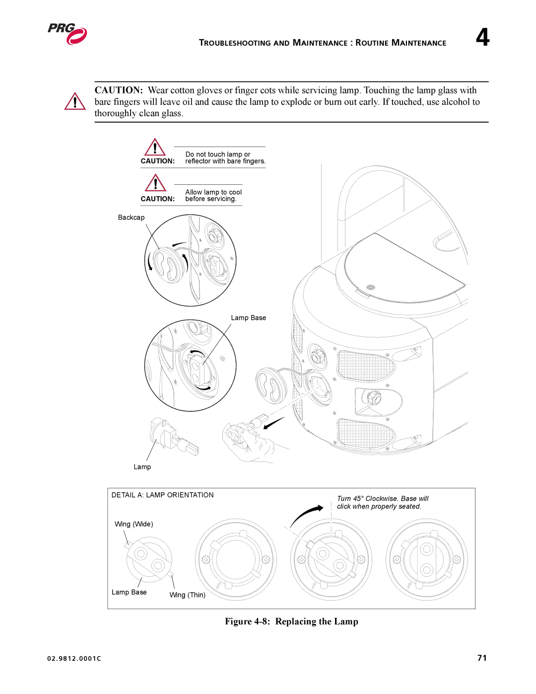 Bad Boy Mowers 02.9812.0001C user manual Replacing the Lamp 