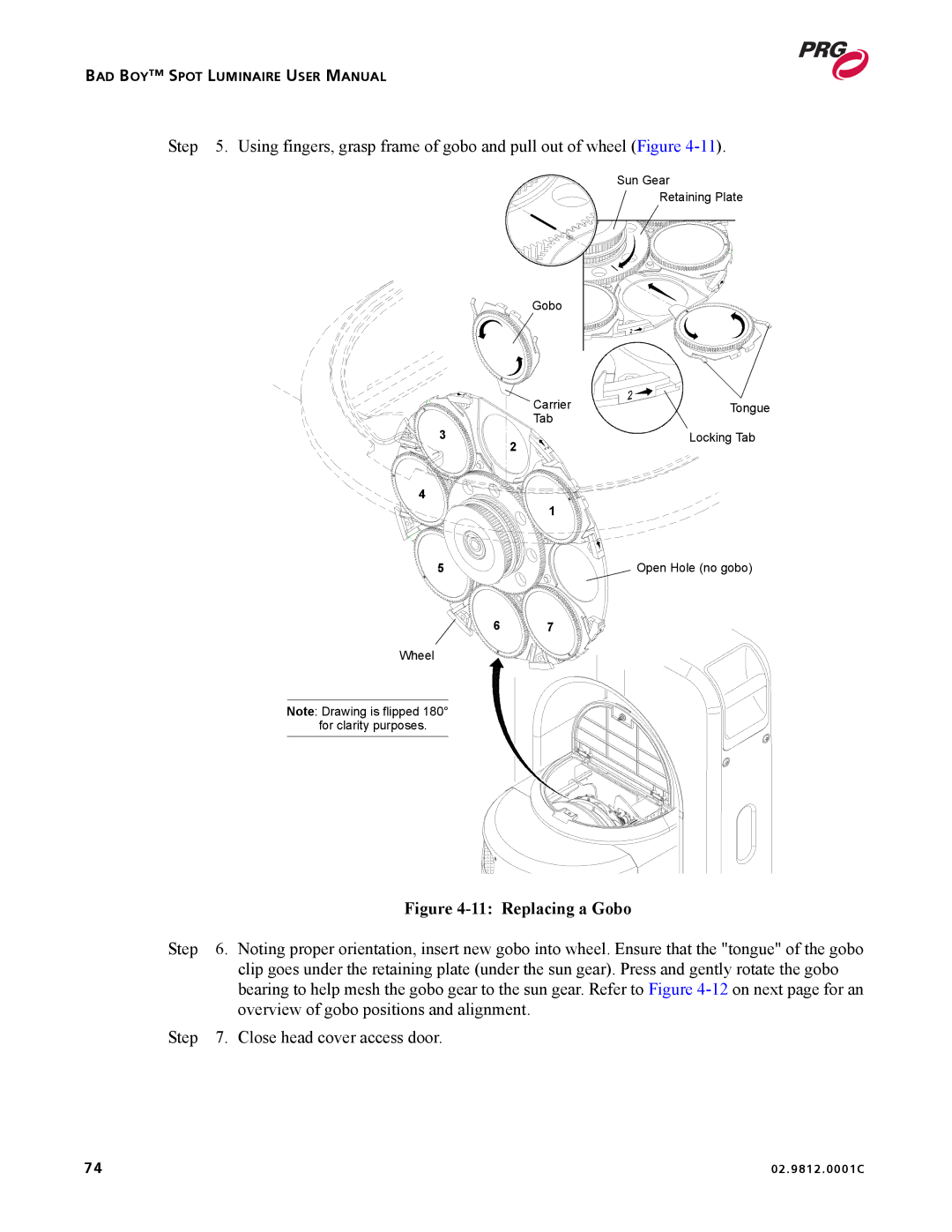 Bad Boy Mowers 02.9812.0001C user manual Replacing a Gobo 