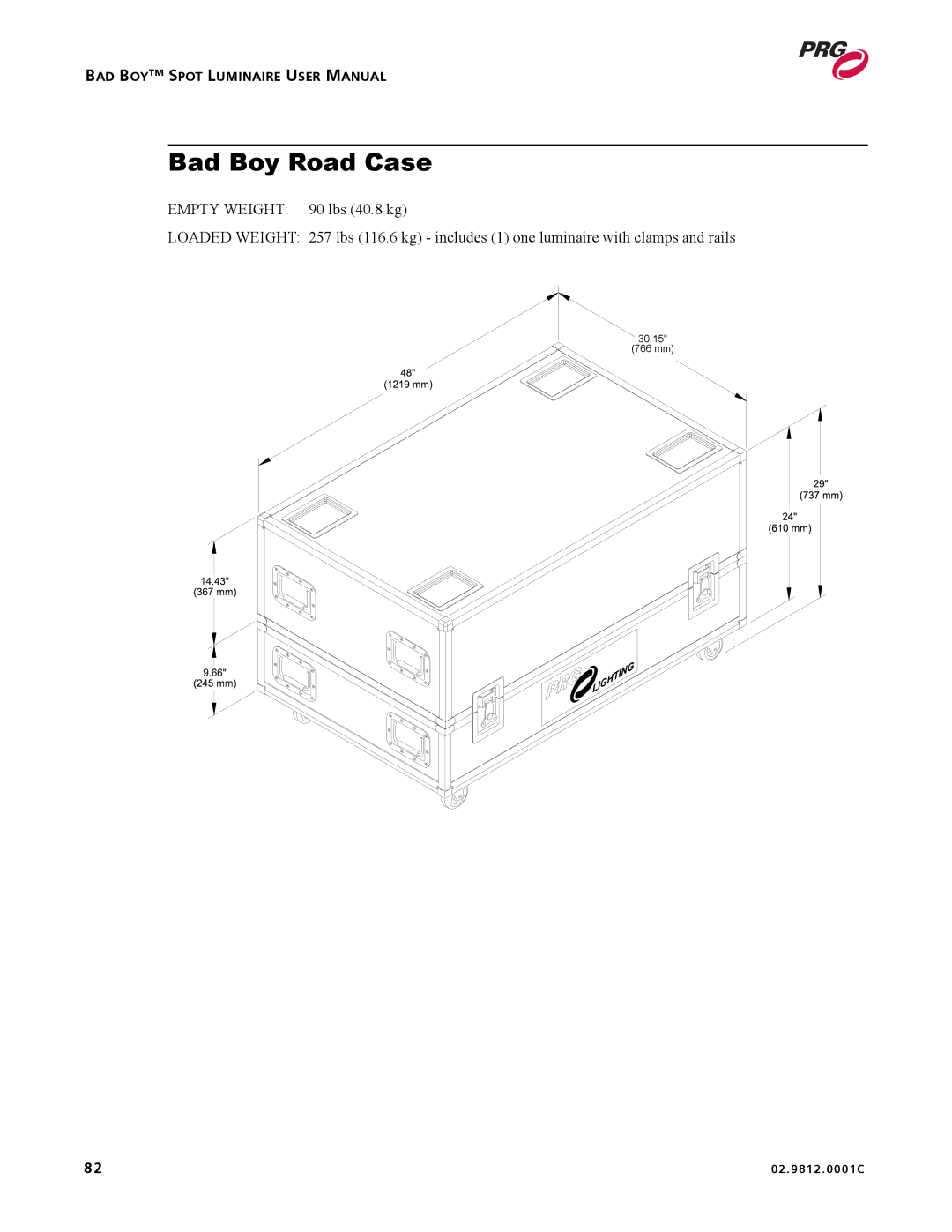 Bad Boy Mowers 02.9812.0001C user manual Bad Boy Road Case 