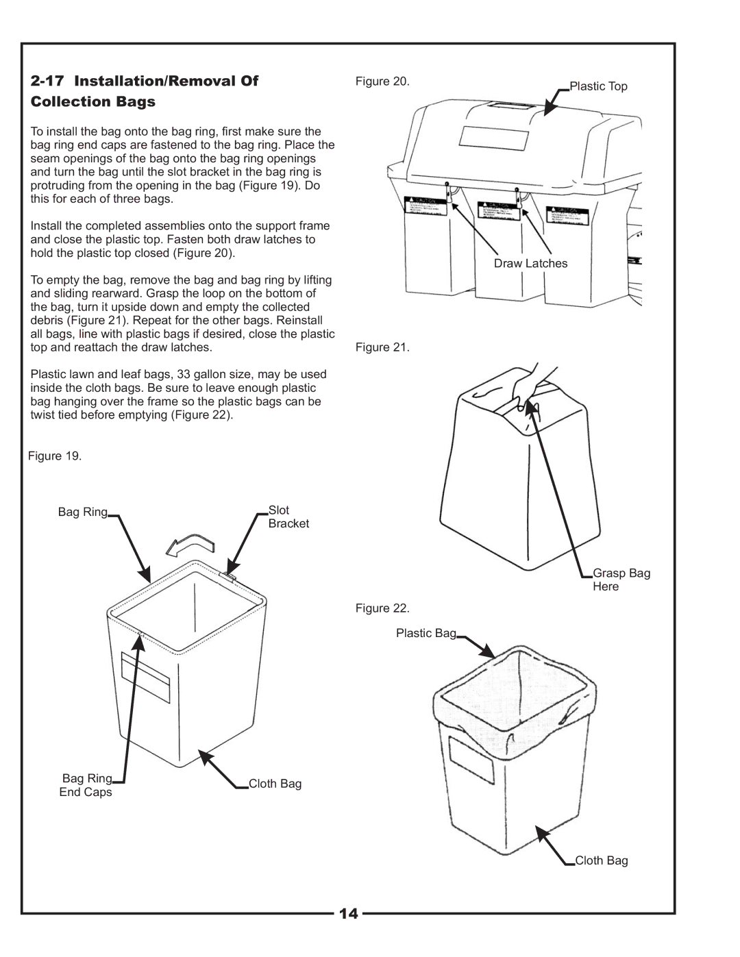 Bad Boy Mowers 48031001, PUP Series manual Installation/Removal Collection Bags 