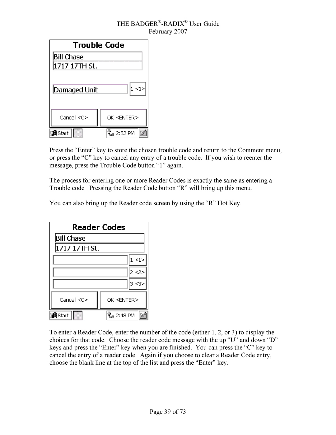 Badger Basket N64944-001, RAD-IOM-01 operation manual 