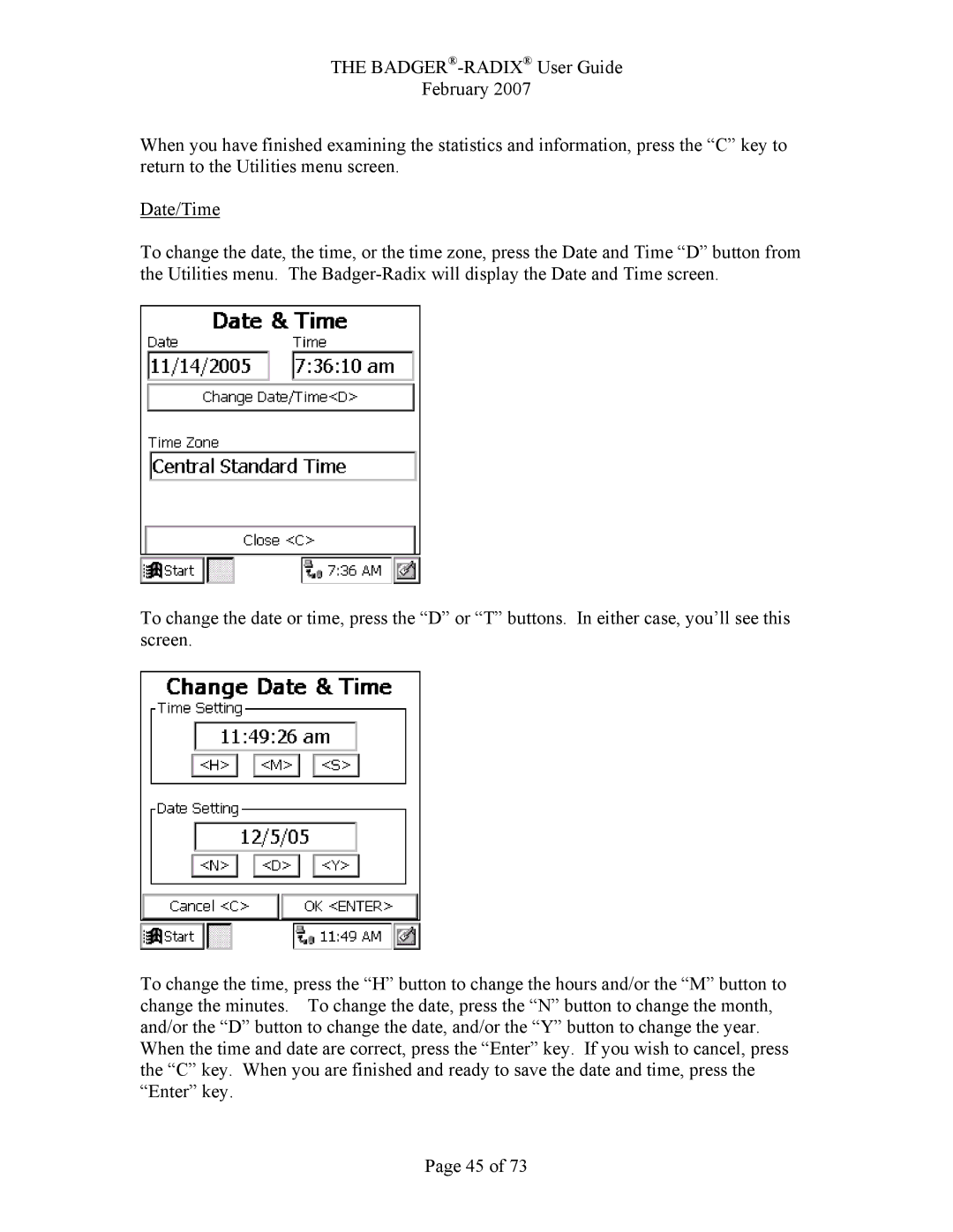 Badger Basket N64944-001, RAD-IOM-01 operation manual 