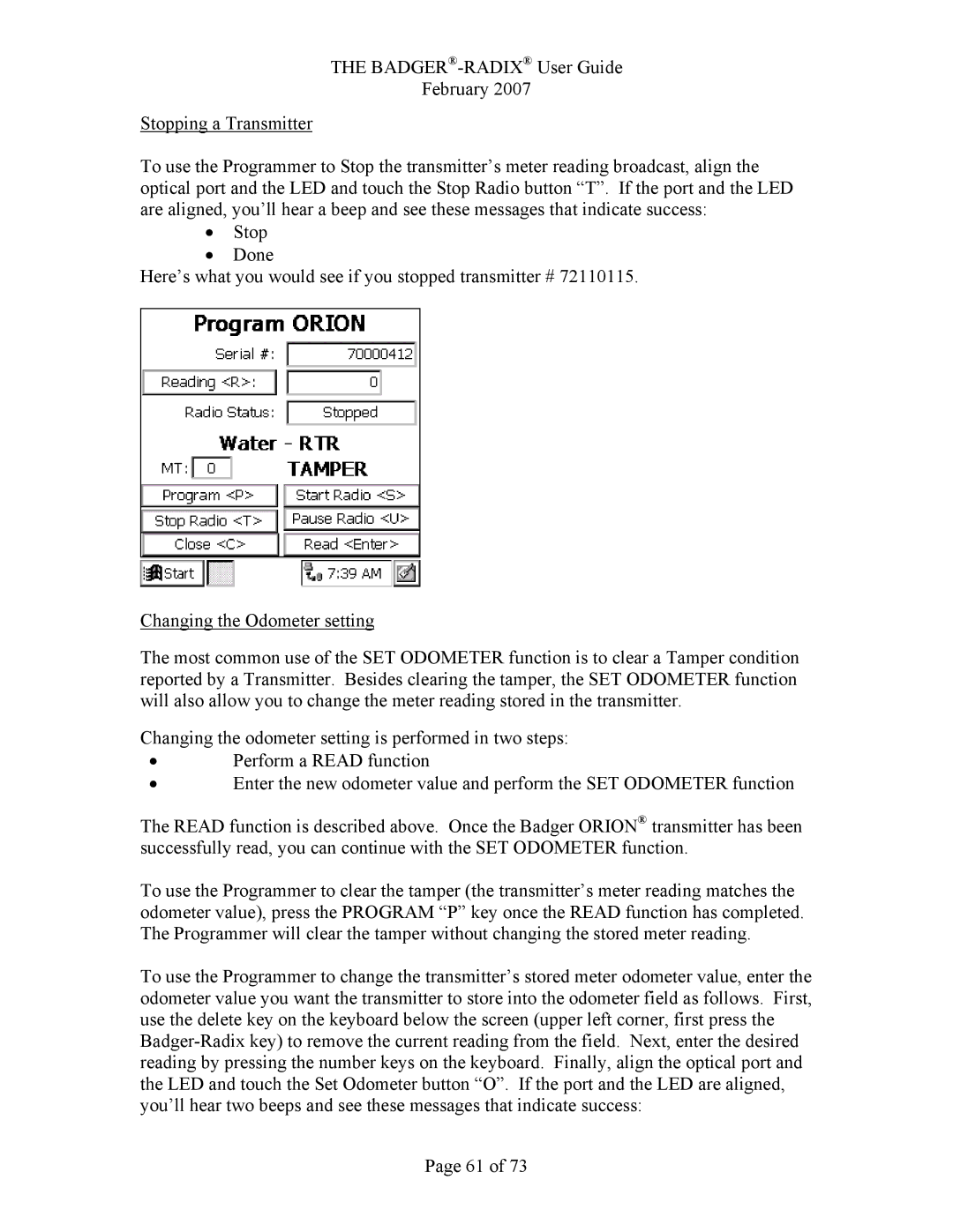 Badger Basket N64944-001, RAD-IOM-01 operation manual 