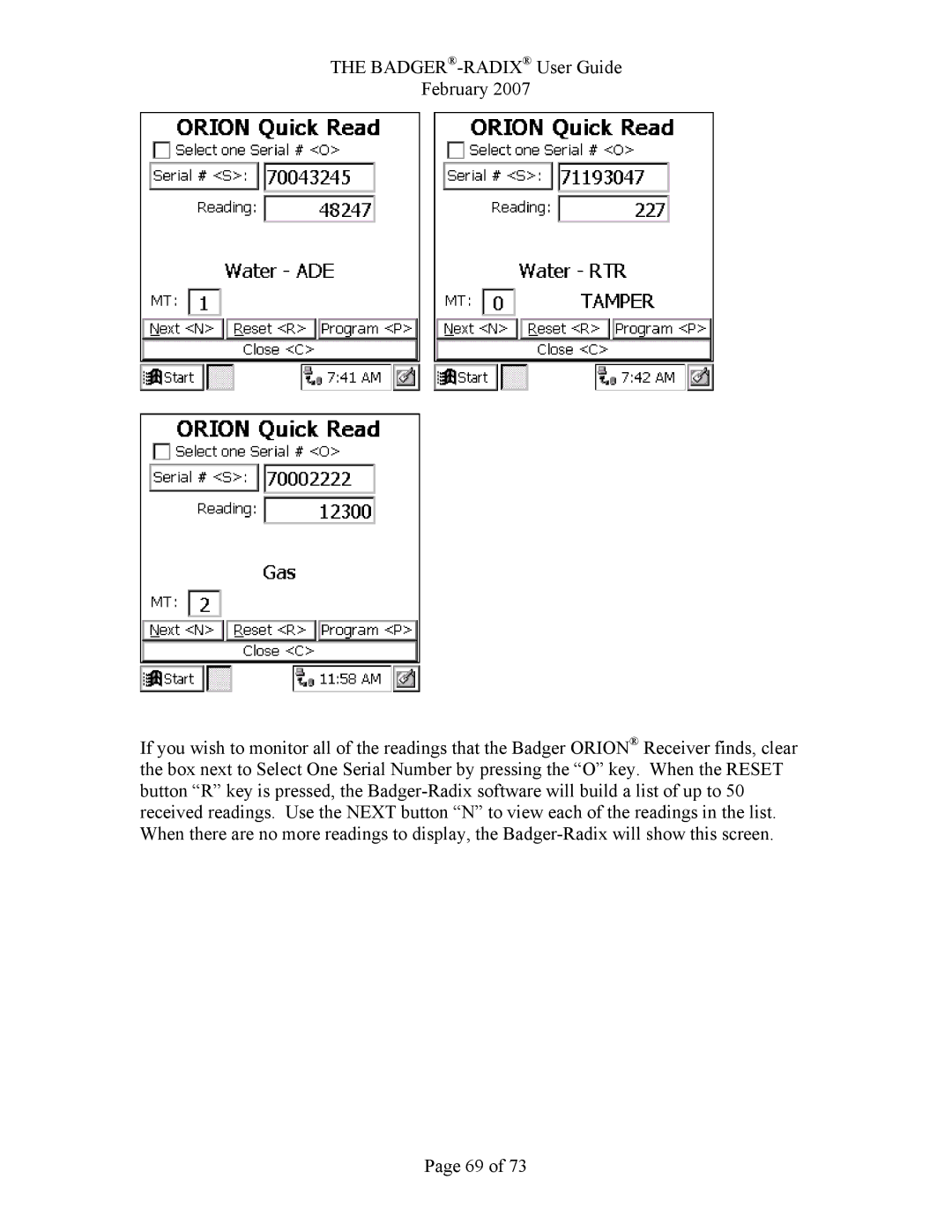 Badger Basket N64944-001, RAD-IOM-01 operation manual 