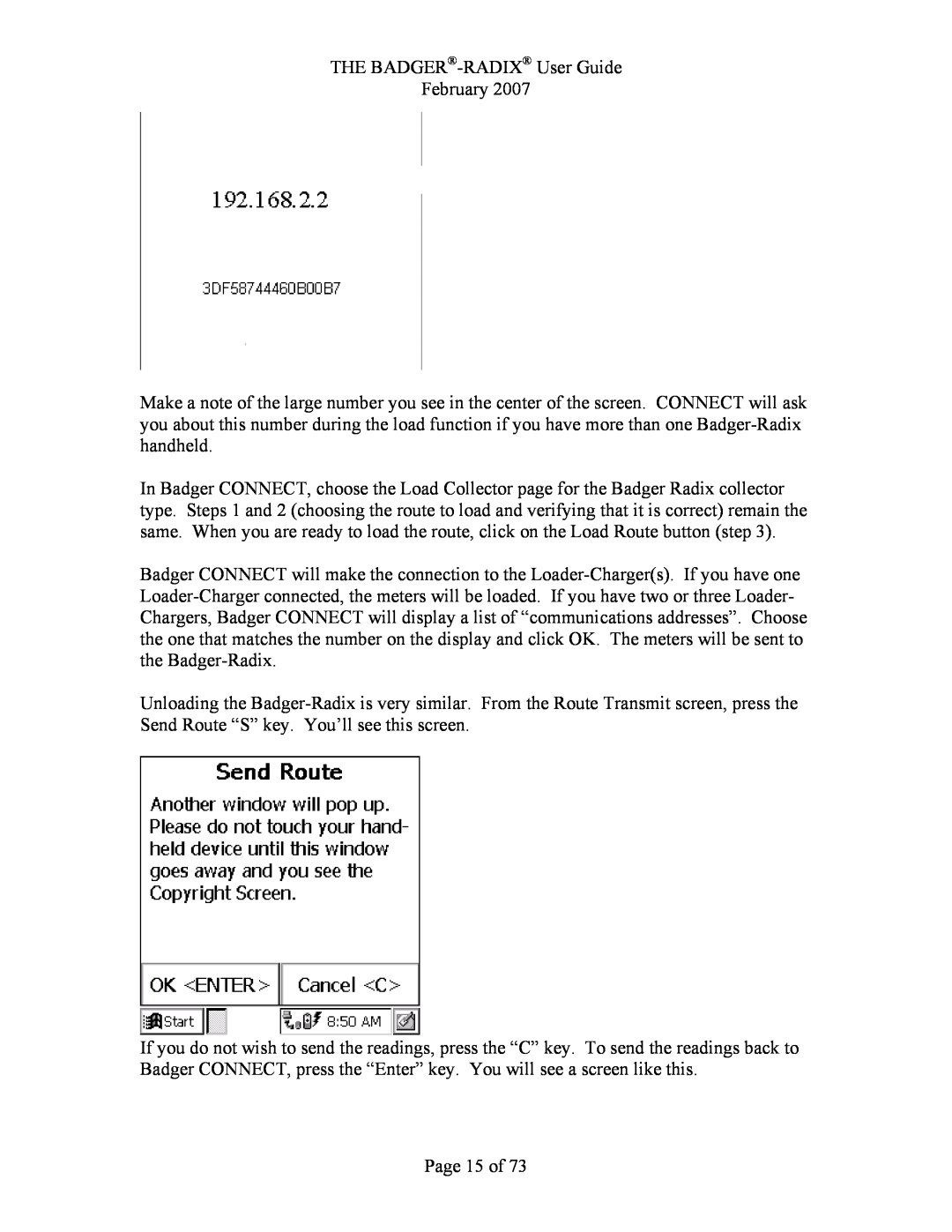 Badger Basket N64944-001, RAD-IOM-01 operation manual Page 15 of, THE BADGER-RADIX User Guide February 