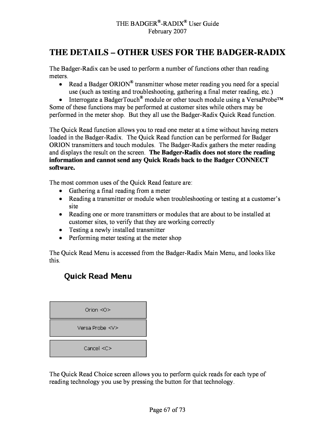 Badger Basket N64944-001, RAD-IOM-01 operation manual The Details - Other Uses For The Badger-Radix 