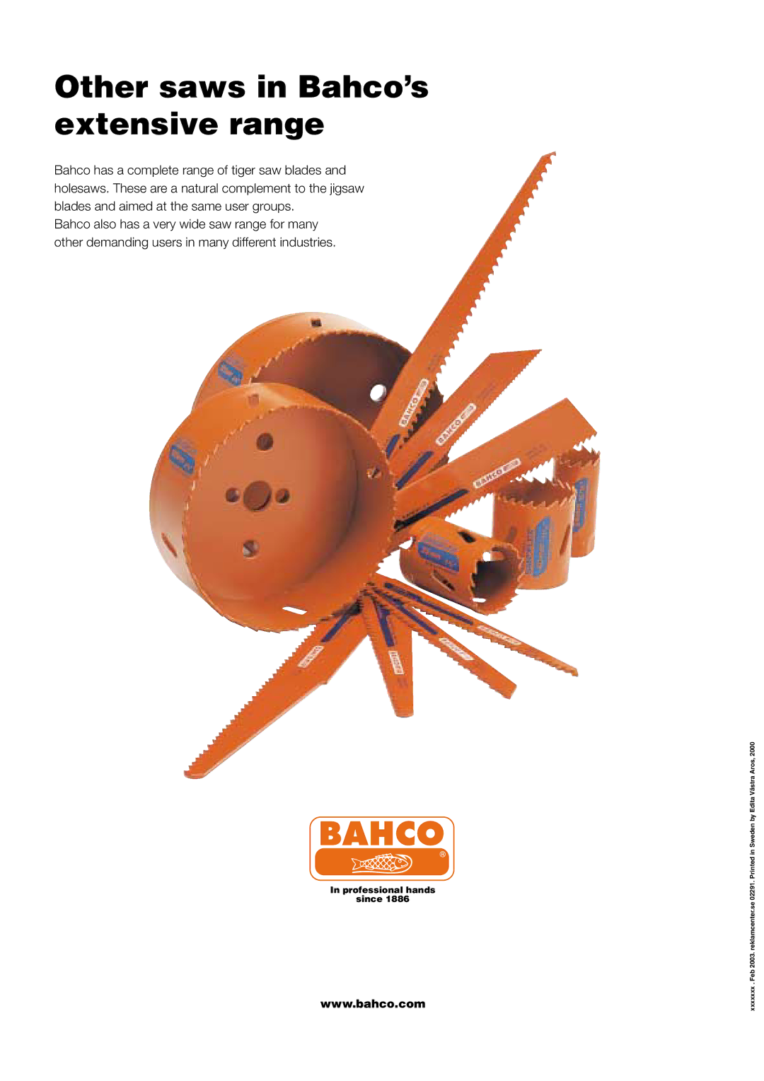 Bahco Jigsaw Blades manual Other saws in Bahco’s extensive range 