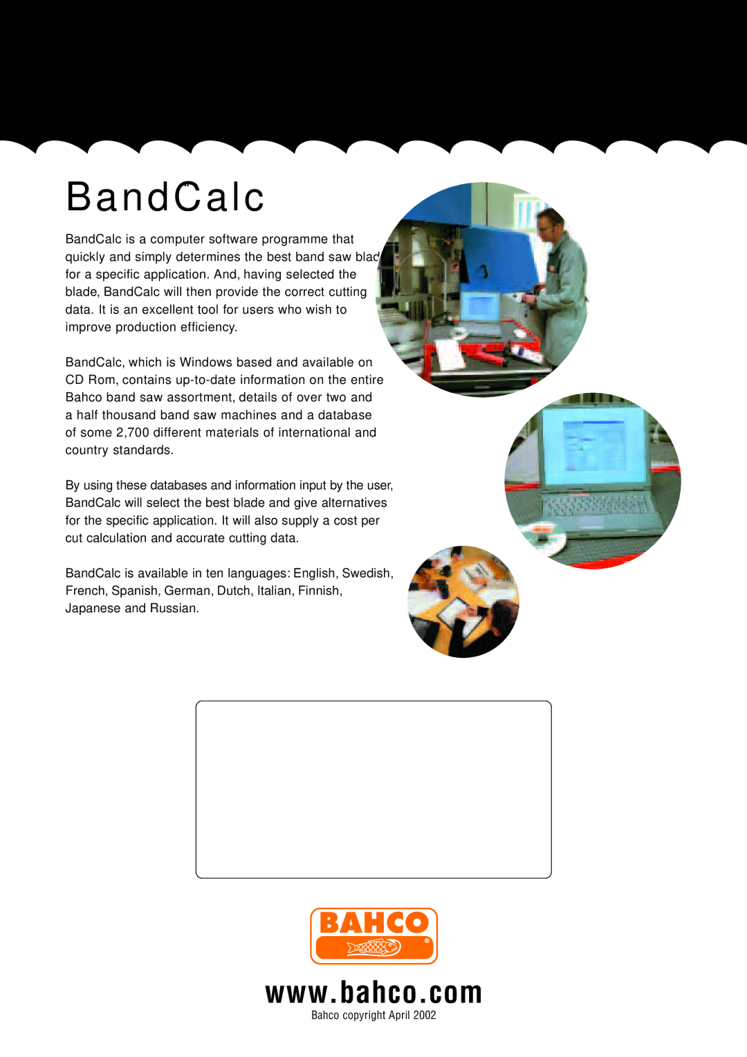 Bahco Production Cutting Bandsaw manual N d C a l c 