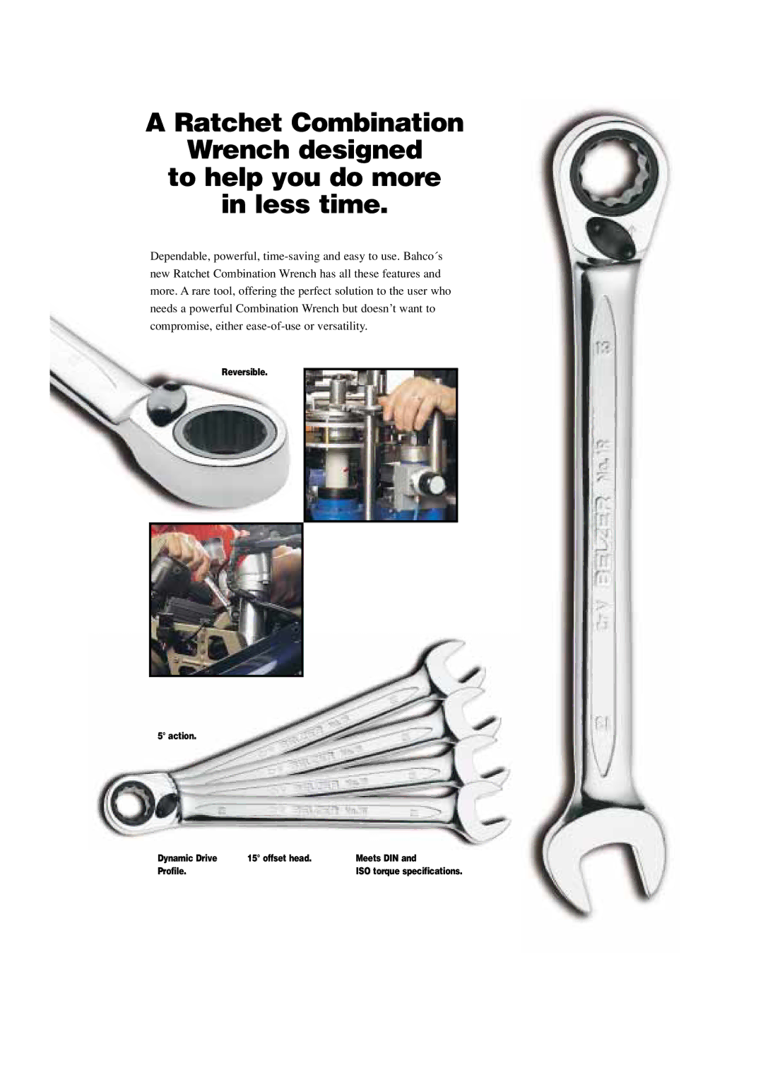 Bahco Ratchet Combination Wrench manual ISO torque specifications 