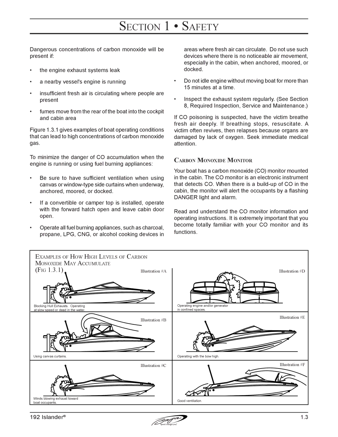 Baja Marine 192 Islander manual Carbon Monoxide Monitor 