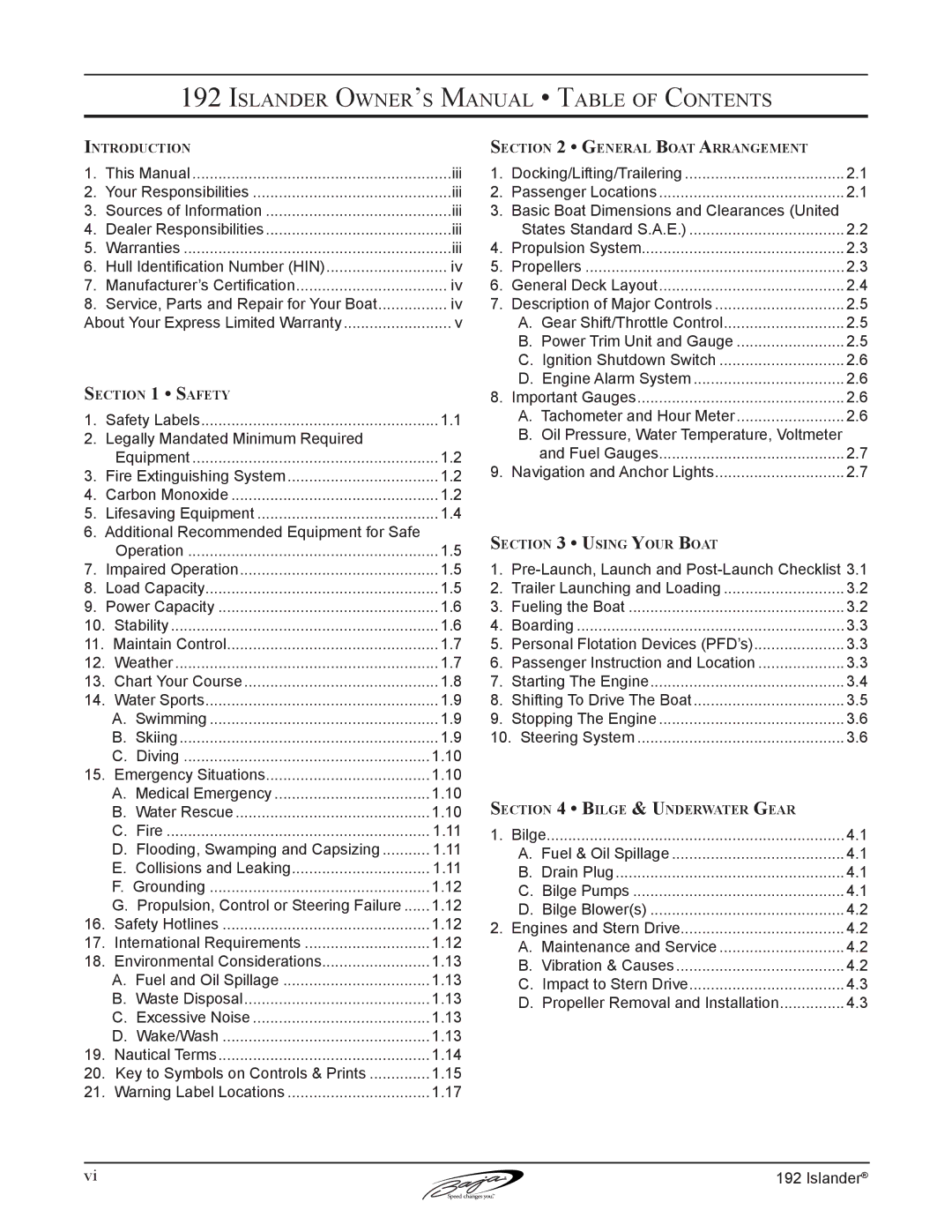 Baja Marine 192 Islander manual Iii 