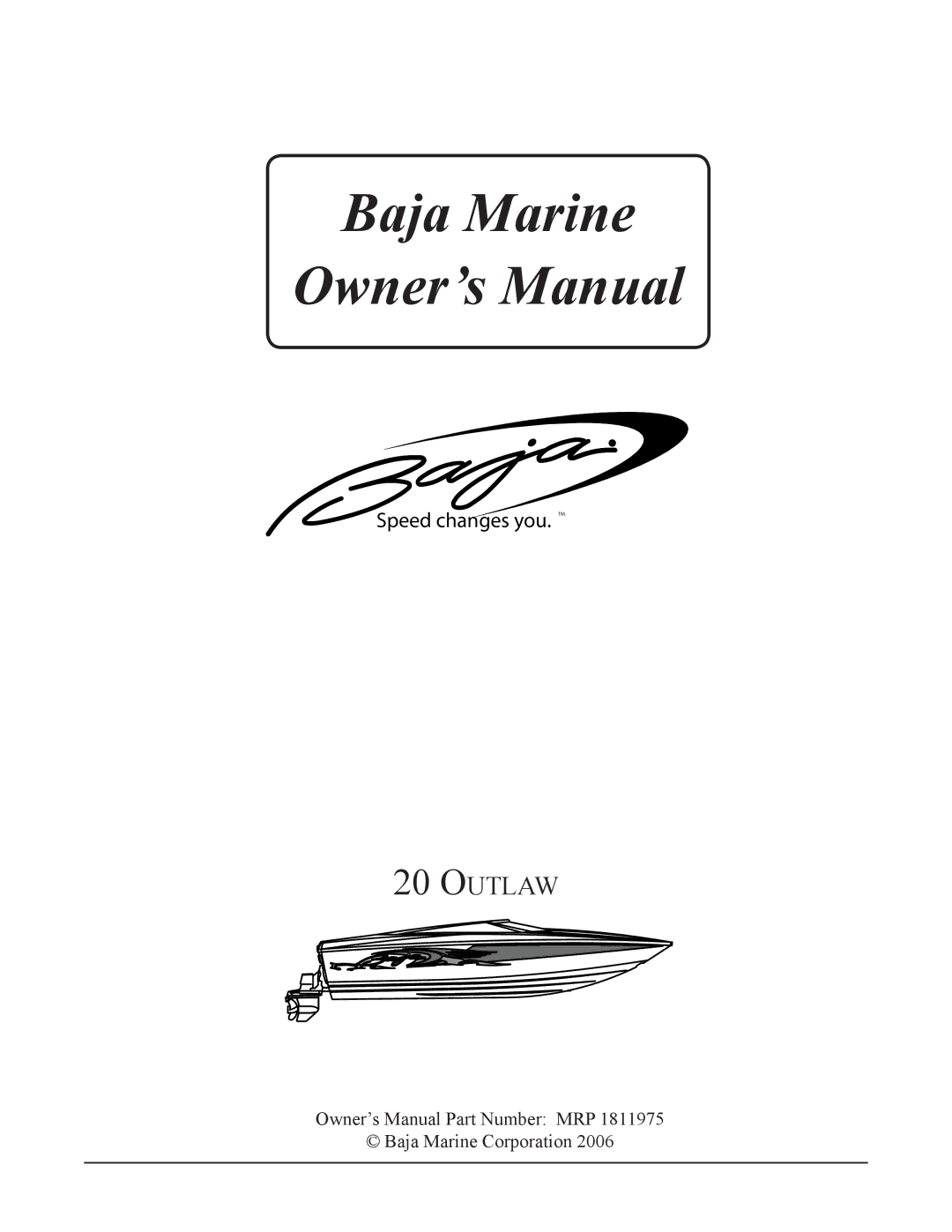 Baja Marine 20 manual Baja Marine, Outlaw 