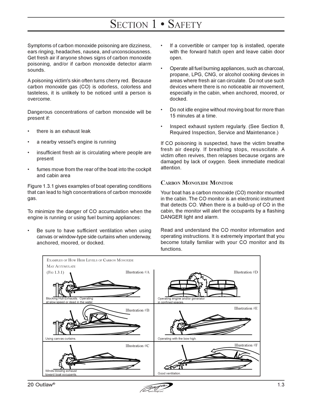 Baja Marine 20 manual Carbon Monoxide Monitor 