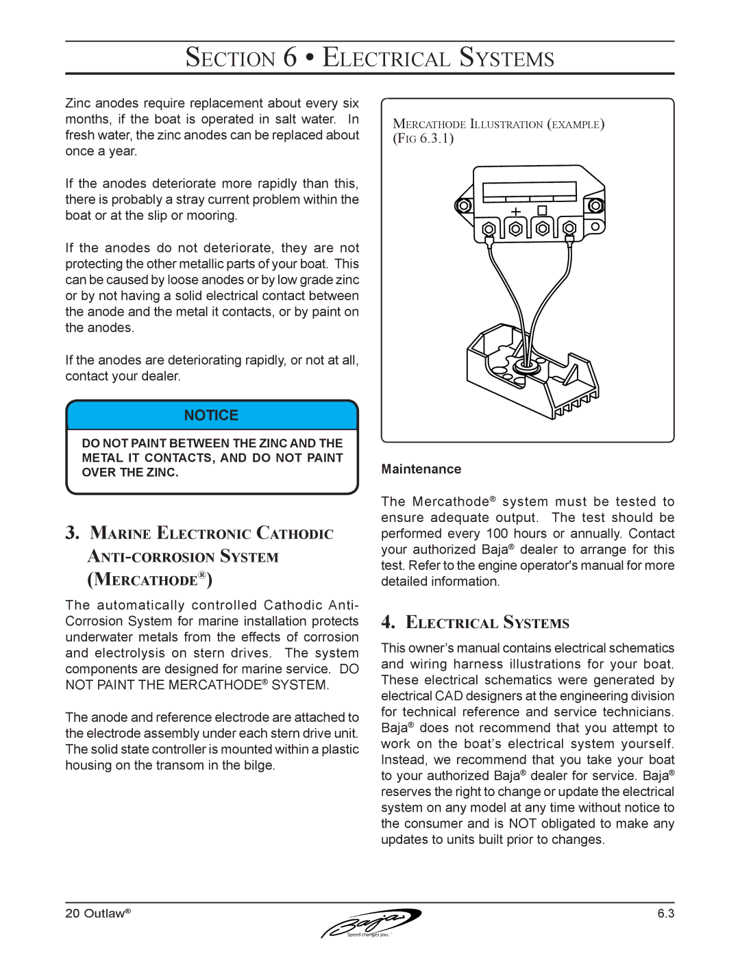 Baja Marine 20 manual Marine Electronic Cathodic Anti-corrosion System Mercathode 