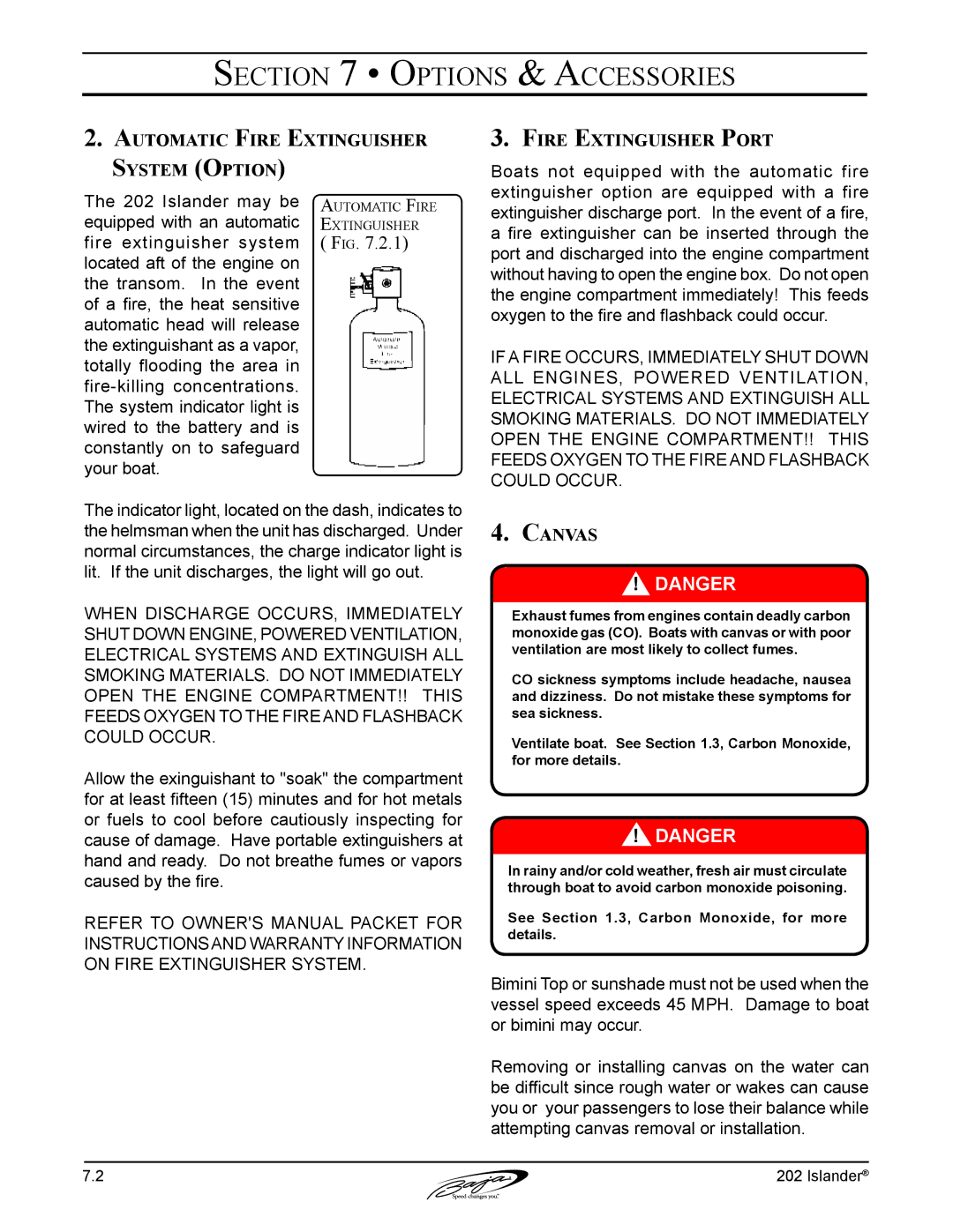 Baja Marine 202 Islander manual Canvas 