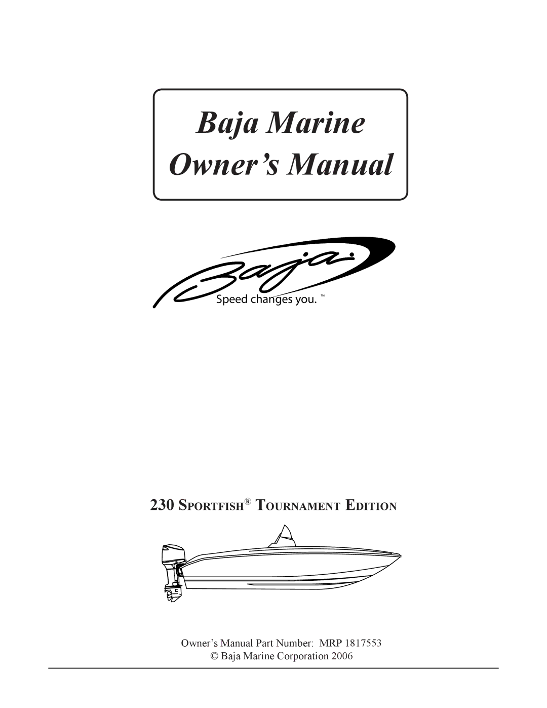 Baja Marine 230 manual Baja Marine 