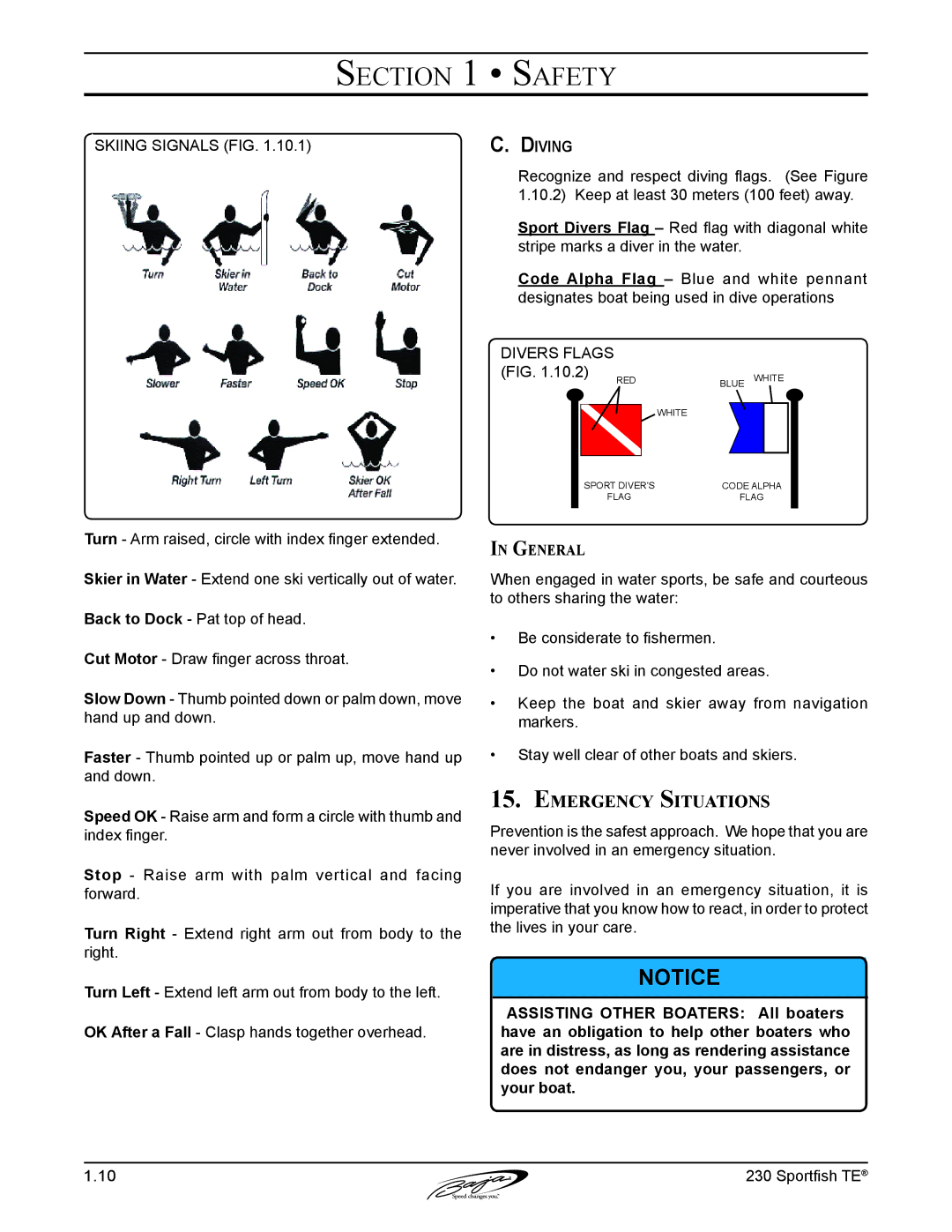 Baja Marine 230 manual Emergency Situations, General 