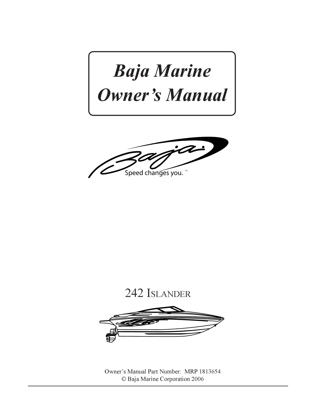 Baja Marine 242 manual Baja Marine, Islander 