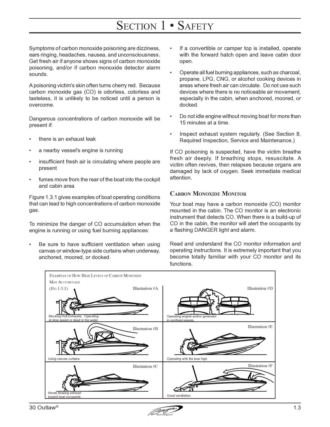 Baja Marine 30 manual Carbon Monoxide Monitor 