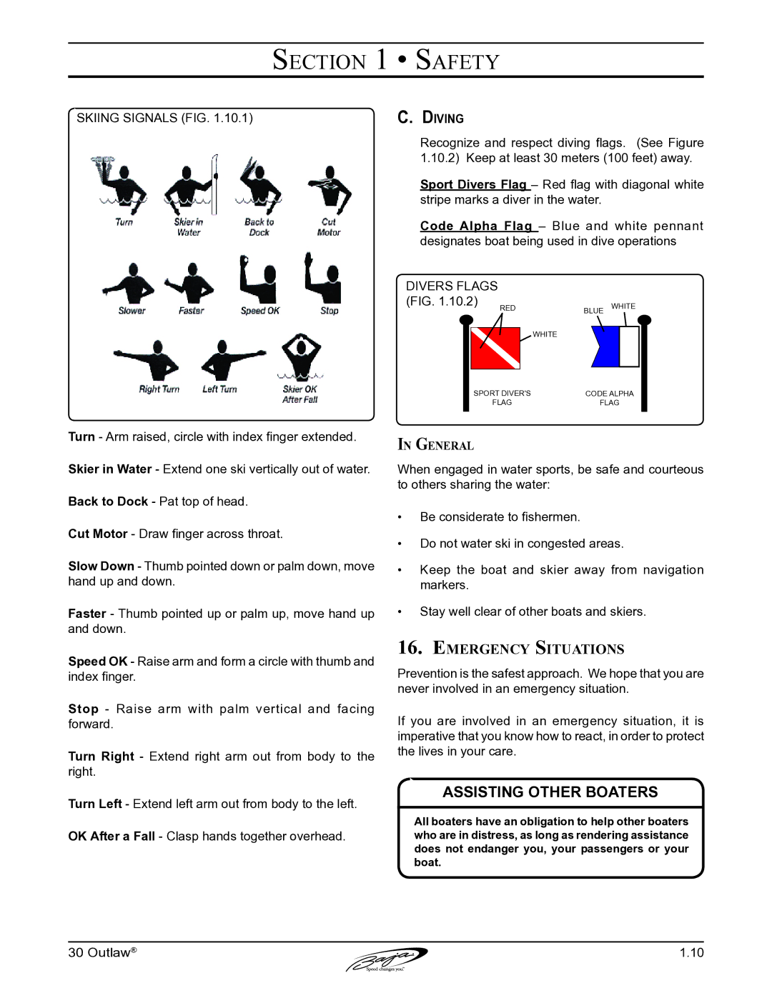 Baja Marine 30 manual Emergency Situations, General 