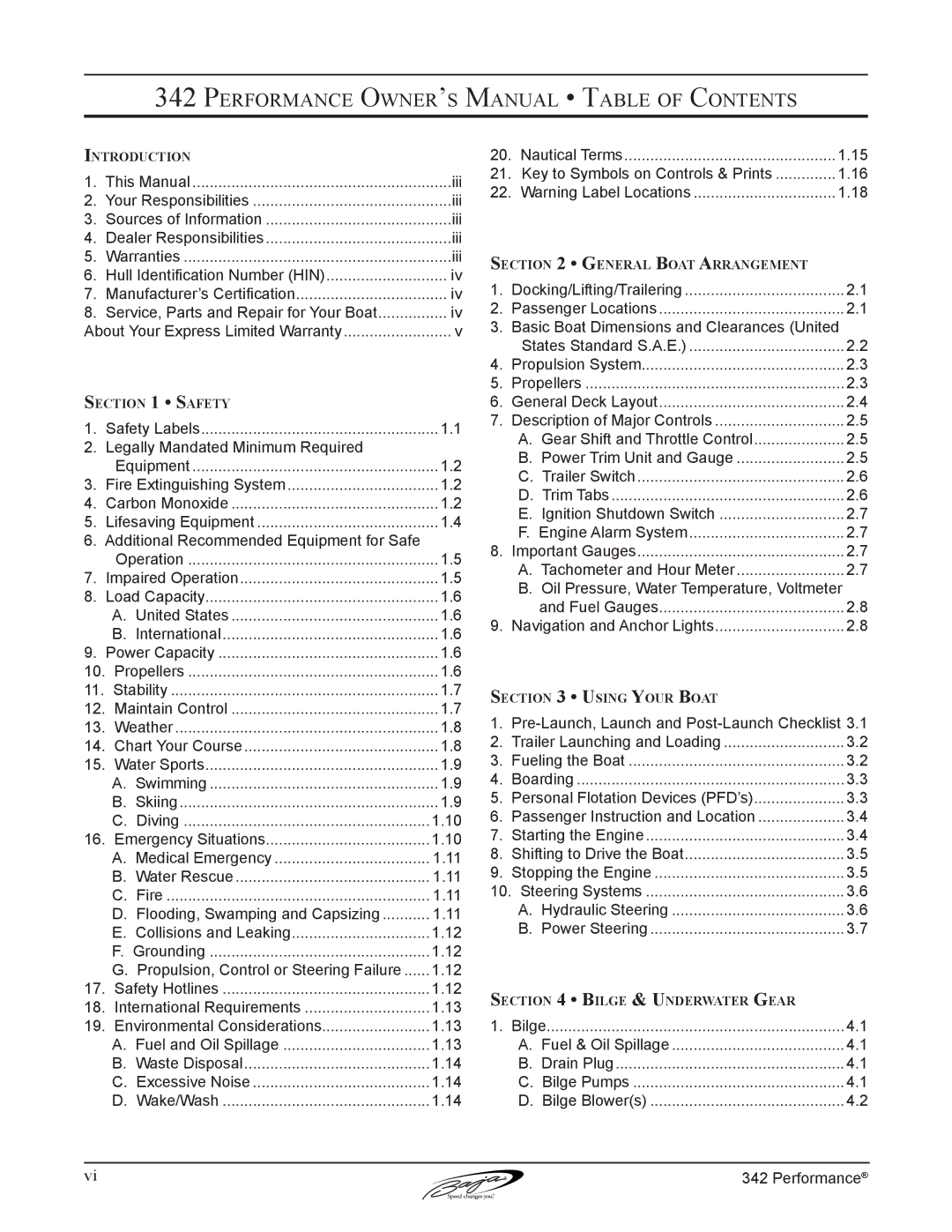 Baja Marine 342 manual Iii 