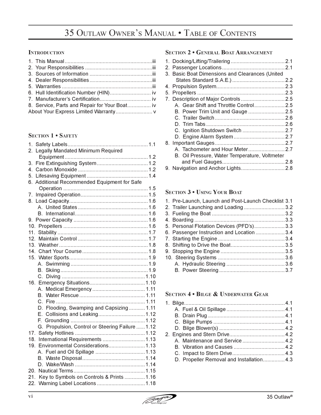 Baja Marine 35 manual Iii 