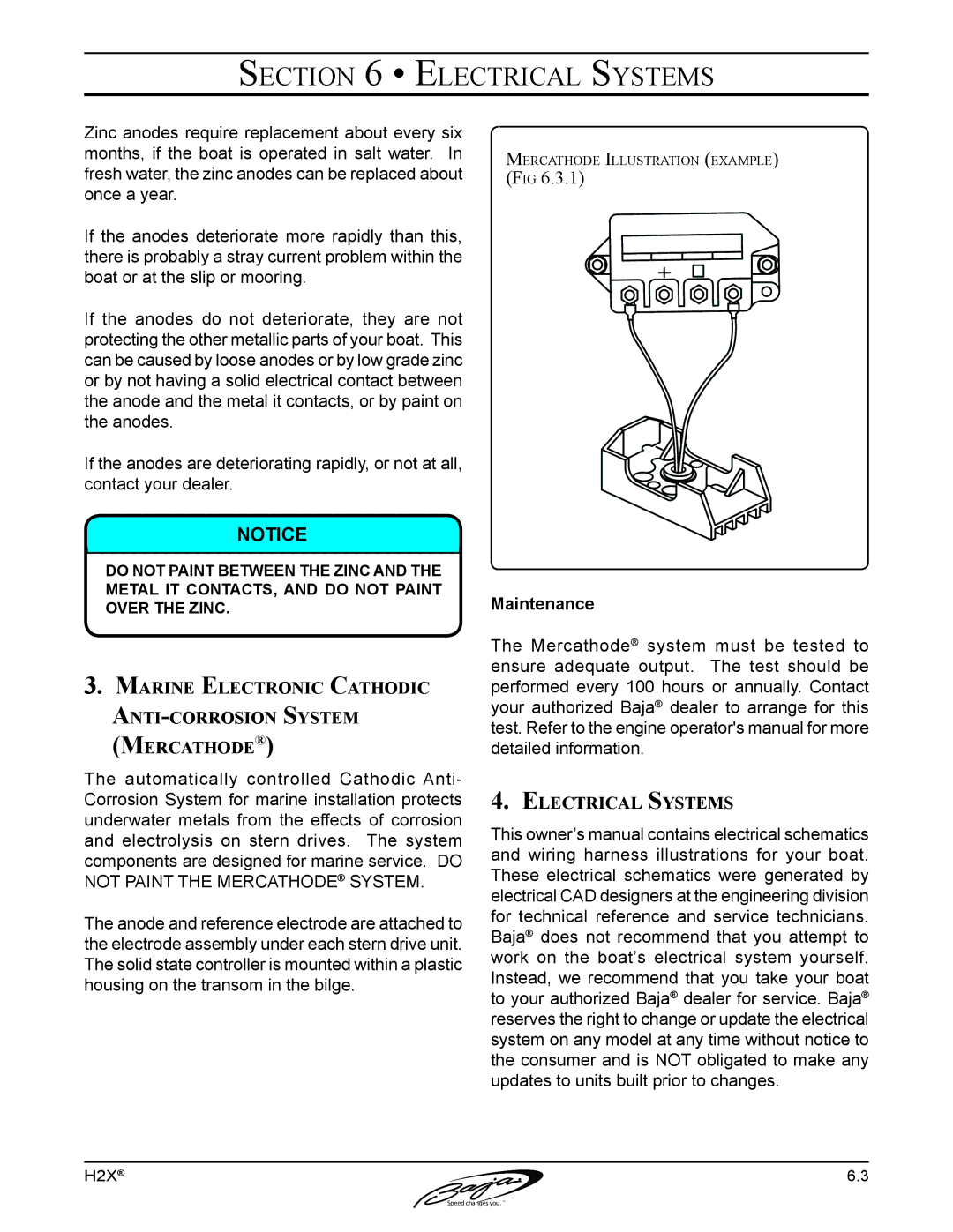 Baja Marine H2X manual Marine Electronic Cathodic Anti-corrosion System Mercathode 