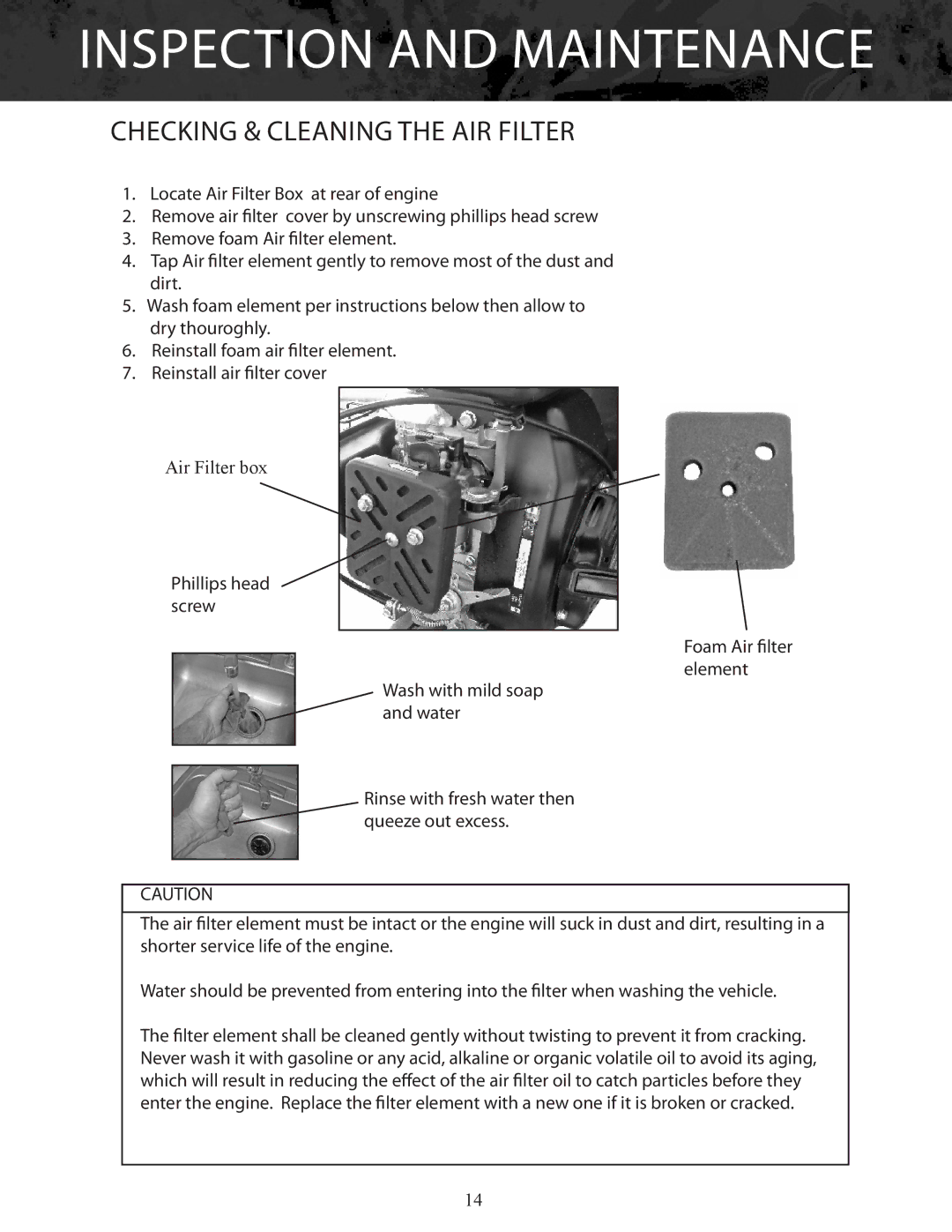 Bajaj Electricals DB30 manual Checking & Cleaning the Air Filter 