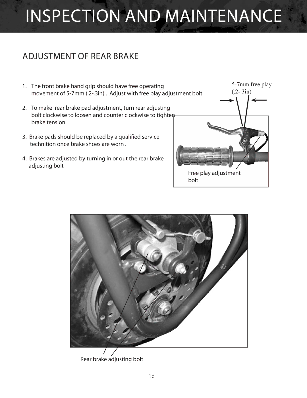 Bajaj Electricals DB30 manual Adjustment of Rear Brake 