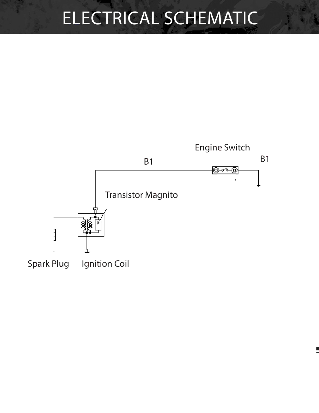 Bajaj Electricals DB30 manual Electrical Schematic, Engine Switch, Transistor Magnito Spark Plug Ignition Coil 