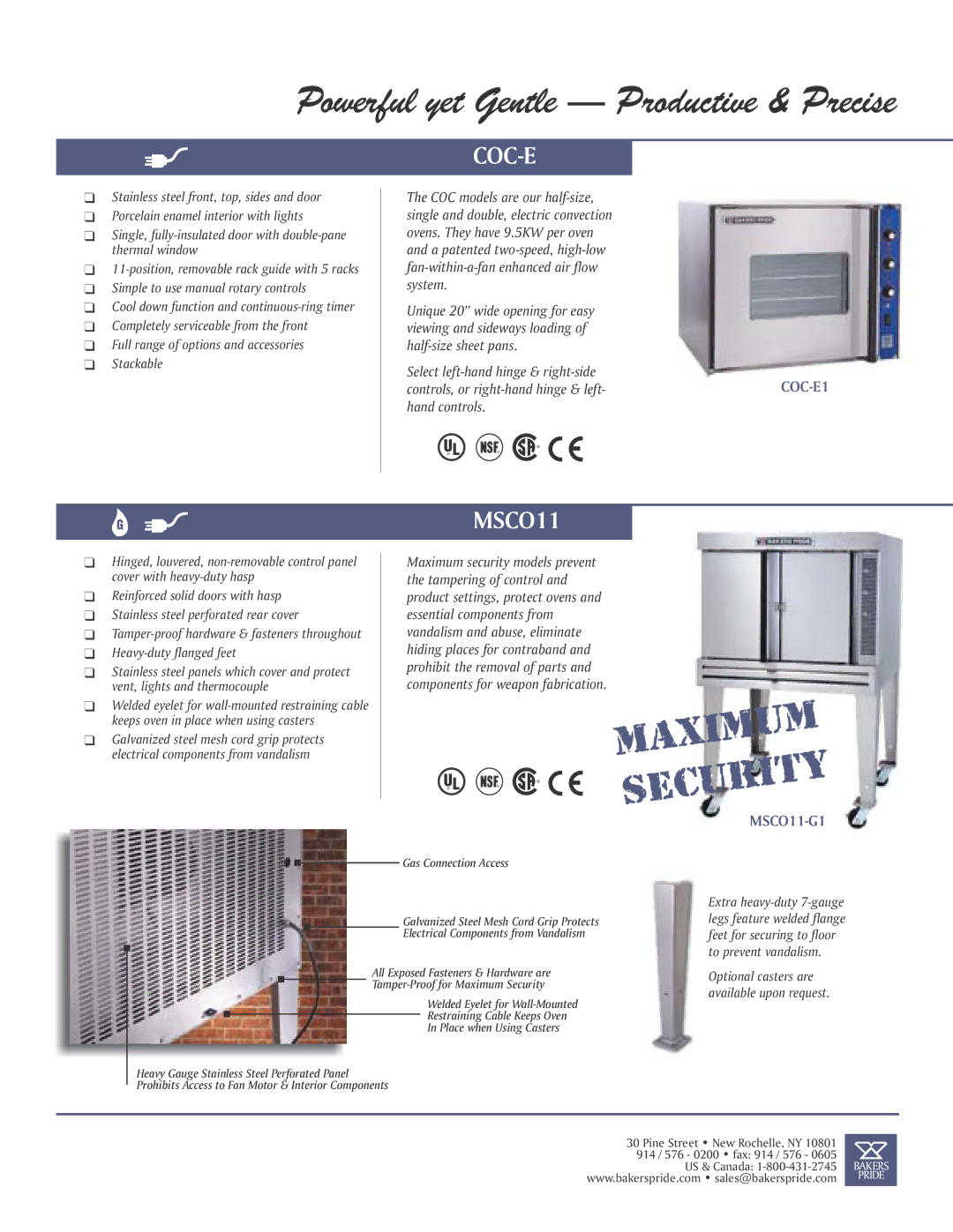 Bakers Pride Oven manual Coc-E, MSCO11 