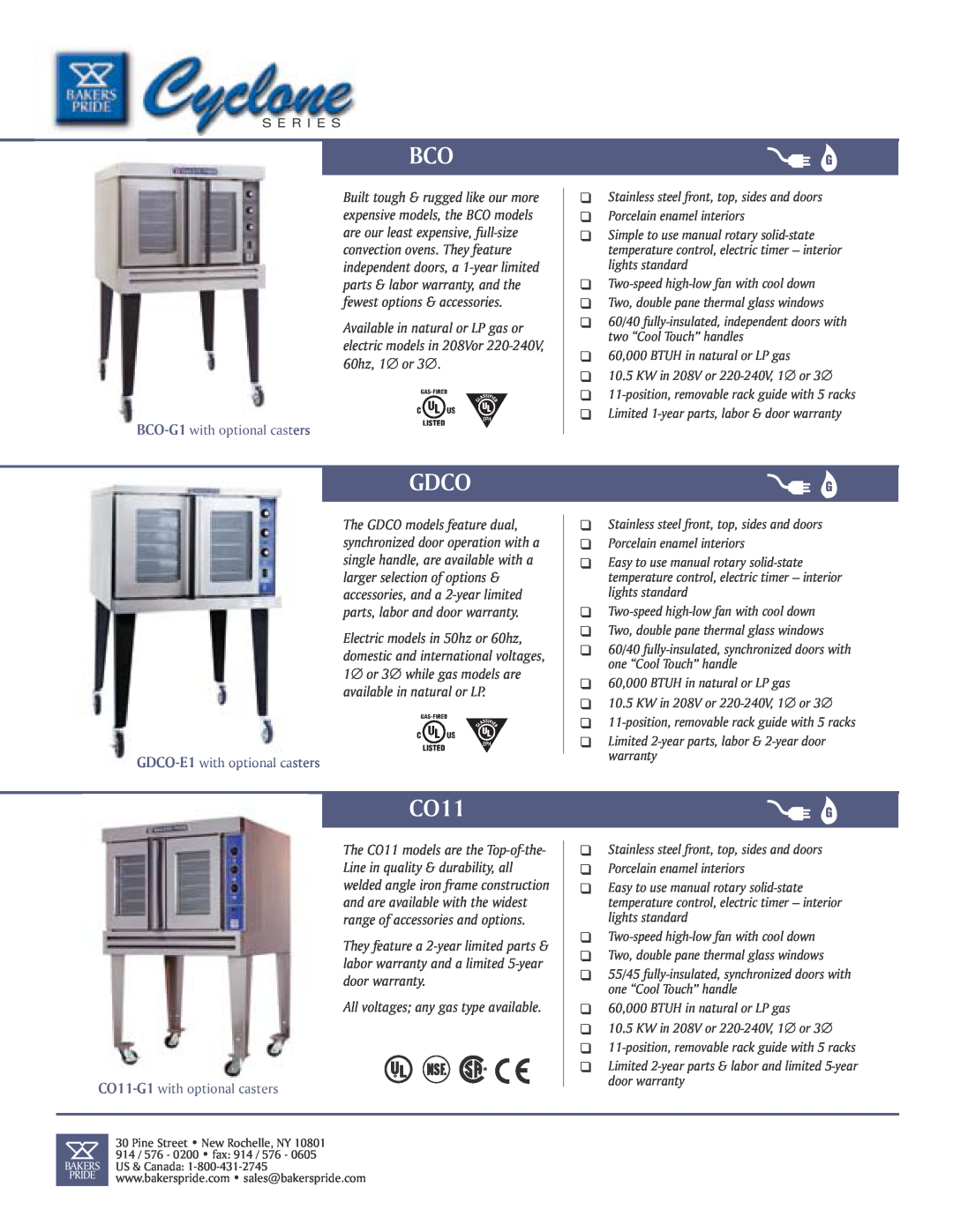 Bakers Pride Oven CO11 manual Gdco 