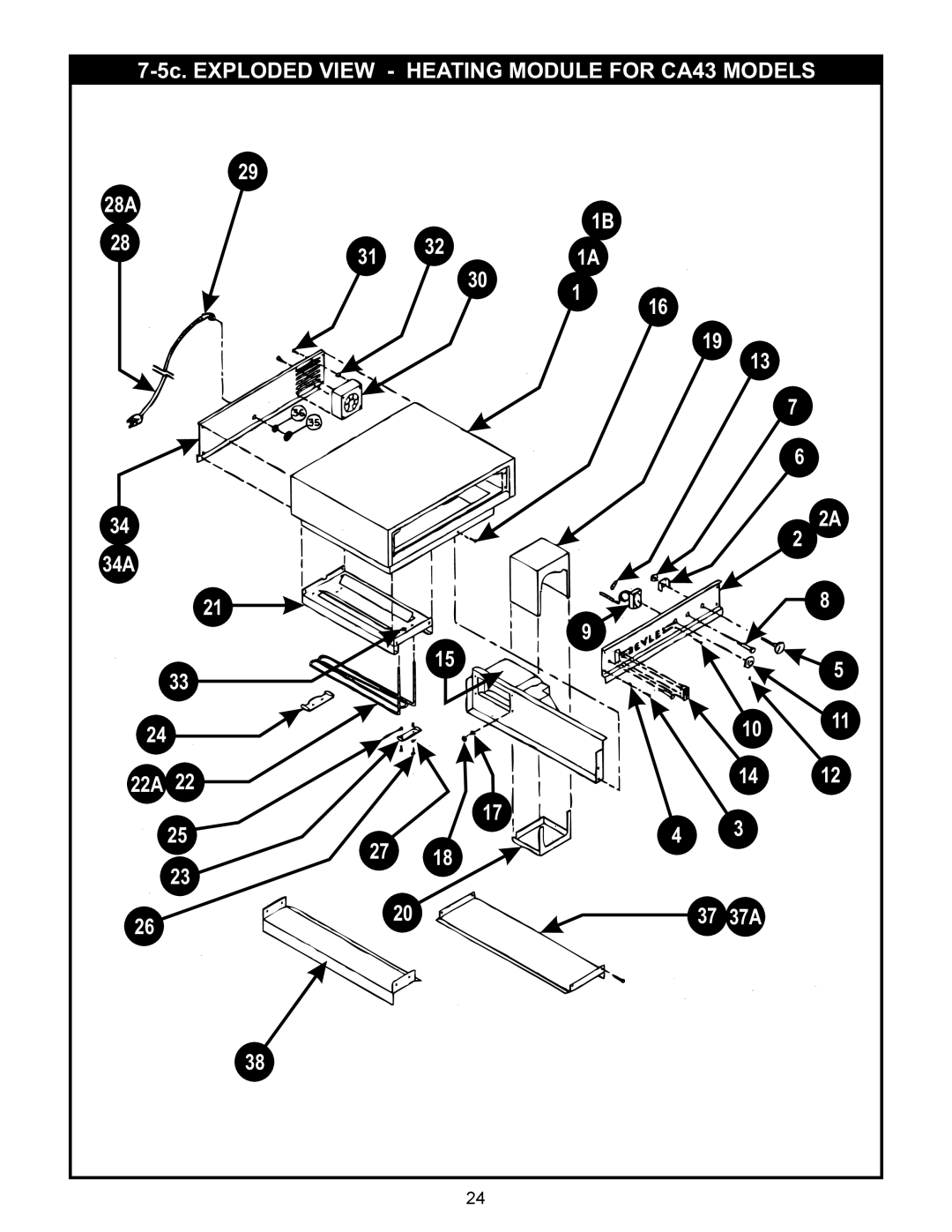 Bakers Pride Oven CA43-CV9, CS72-CH16 or CH32, CS61-CVMP12-SB, CS70-CHUS15, CS43-CHUS6, CS34-CH9, CA70-CV16 or CV32 manual 37A 