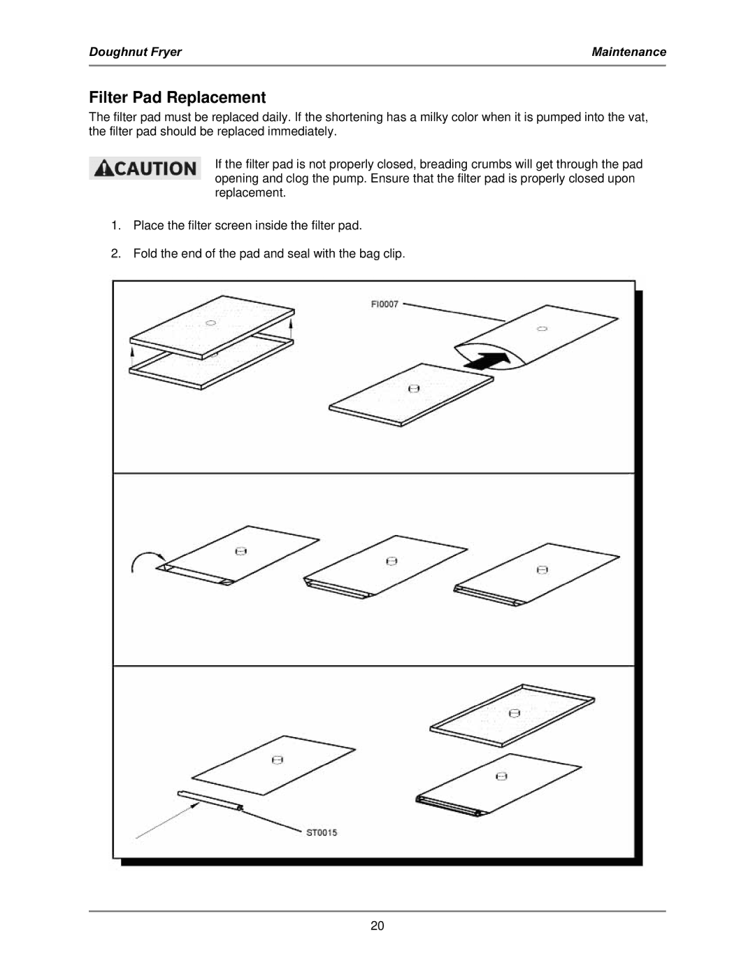 Bakers Pride Oven DNF-F operation manual Filter Pad Replacement 