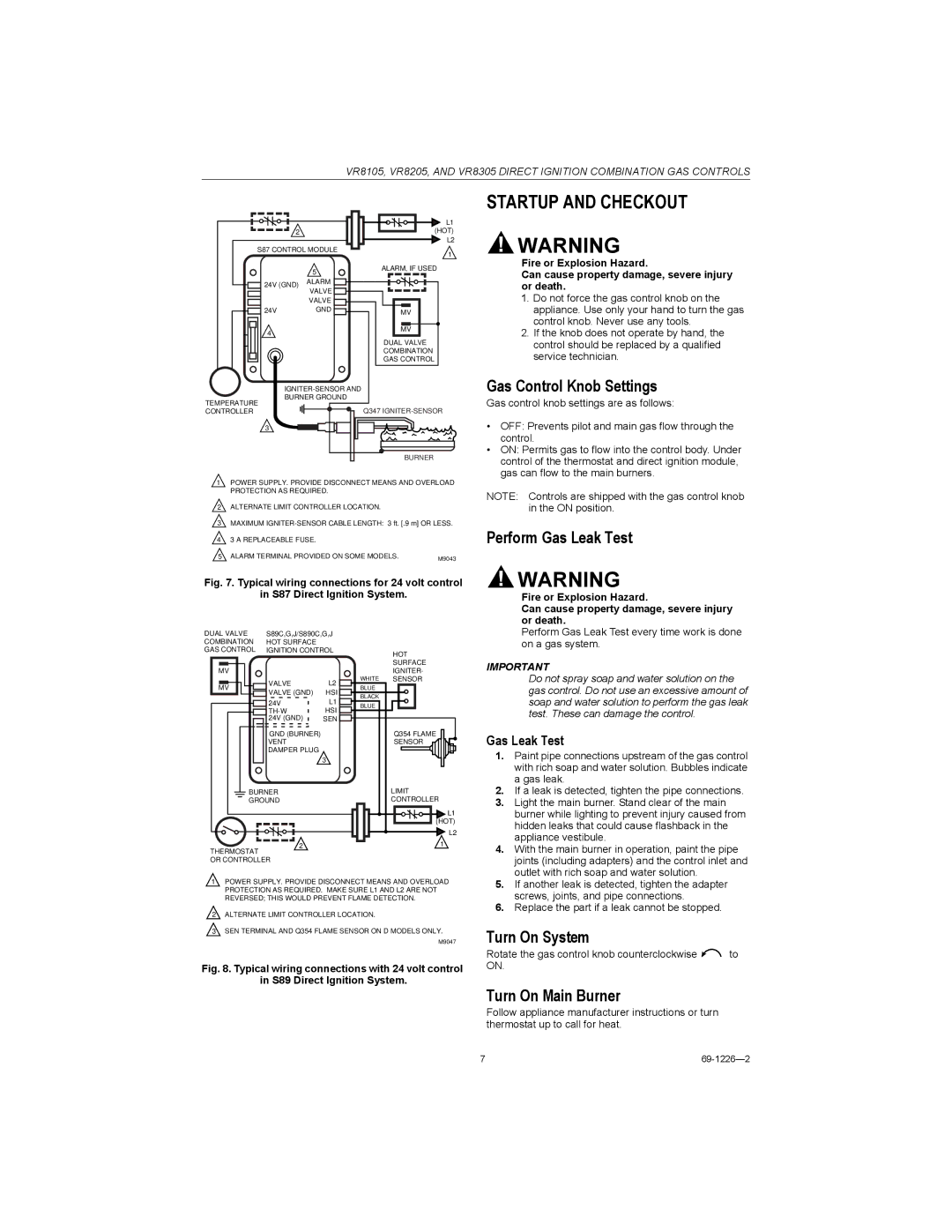 Bakers Pride Oven DRG-40 Startup and Checkout, Gas Control Knob Settings, Perform Gas Leak Test, Turn On System 