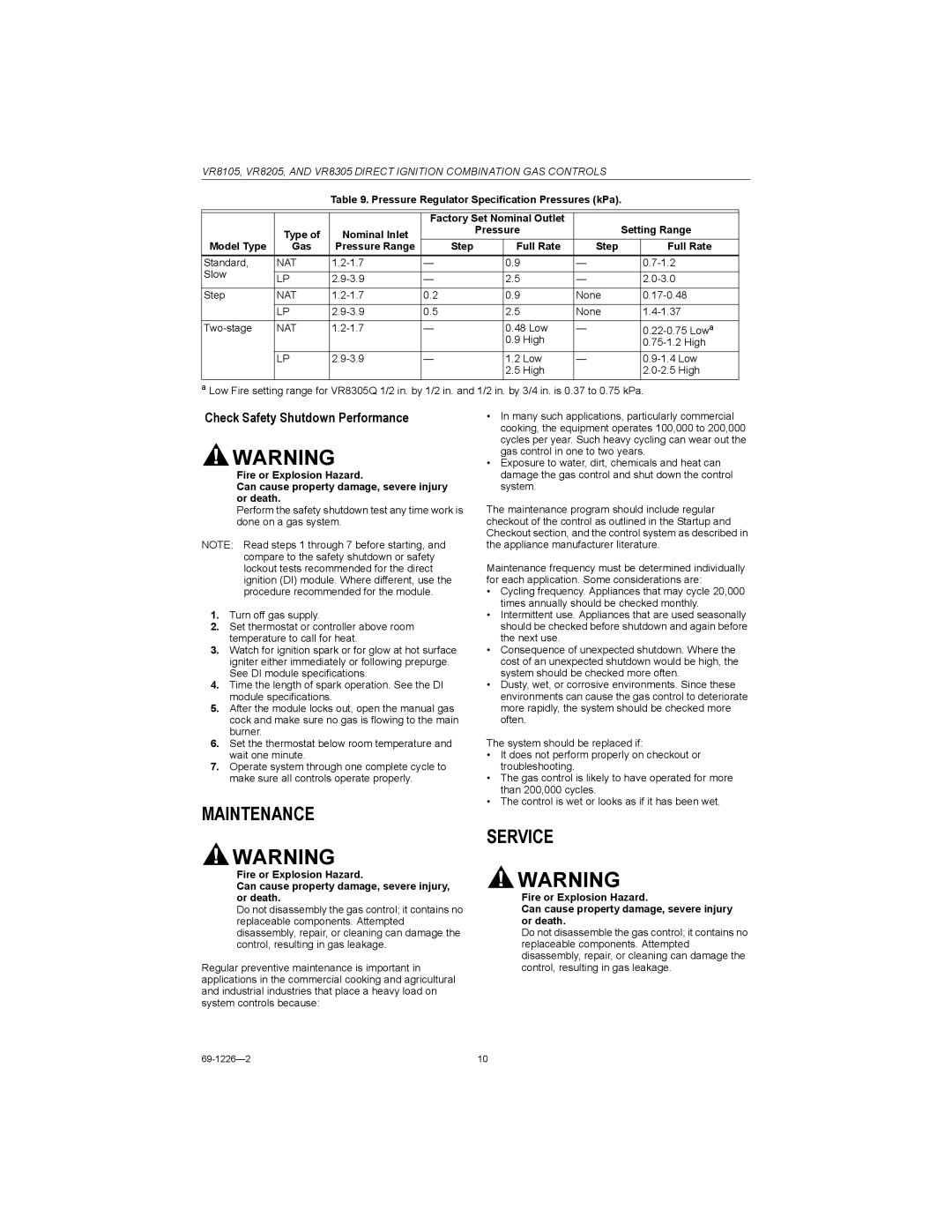 Bakers Pride Oven DRG-40 operation manual Maintenance, Service 