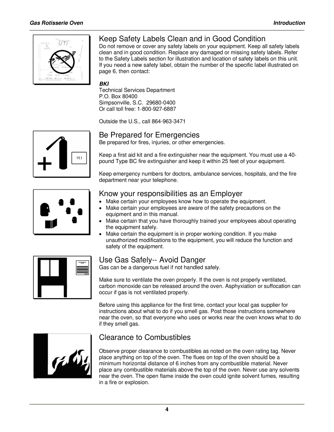 Bakers Pride Oven DRG-40 operation manual Keep Safety Labels Clean and in Good Condition 