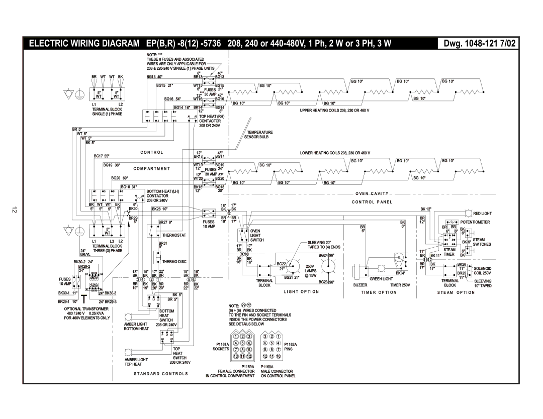 Bakers Pride Oven ER, EB manual Electric Wiring Diagram 