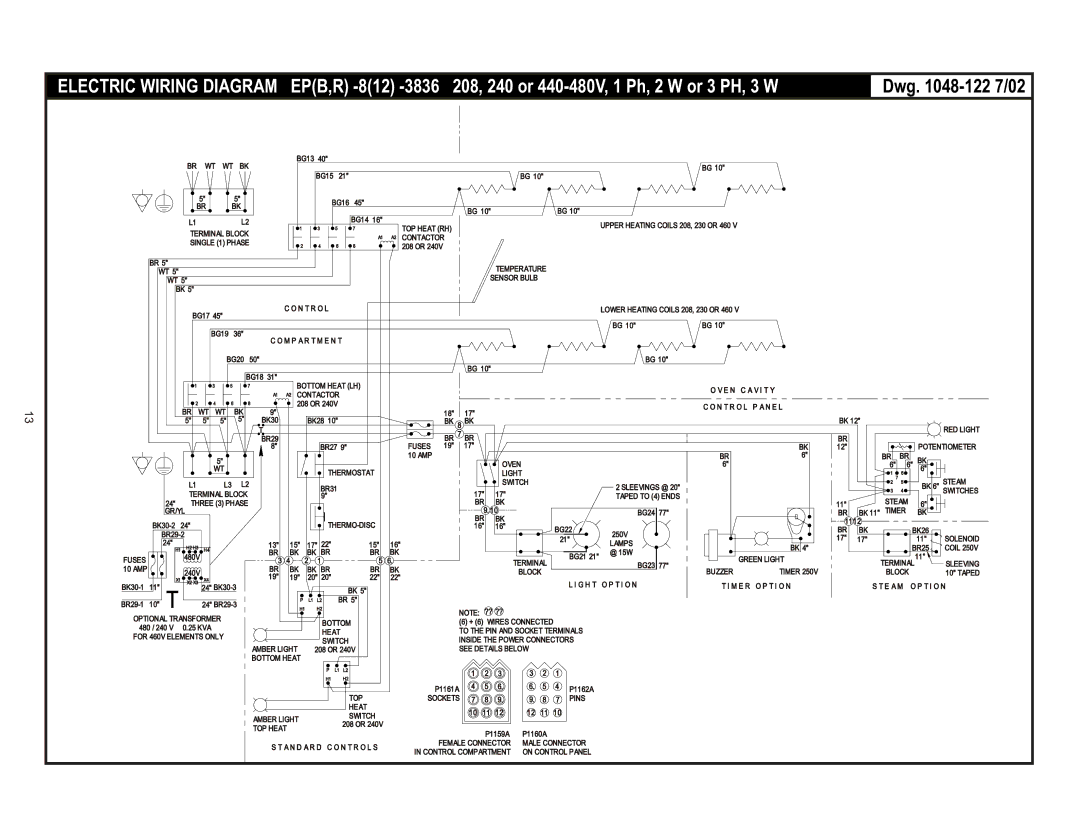 Bakers Pride Oven EB, ER manual Dwg -122 7/02 