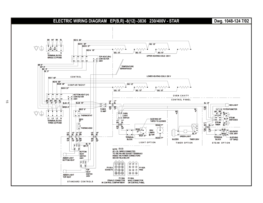 Bakers Pride Oven EB, ER manual Dwg -124 7/02 