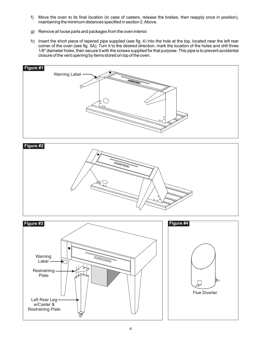 Bakers Pride Oven ER, EB manual Figure #1 