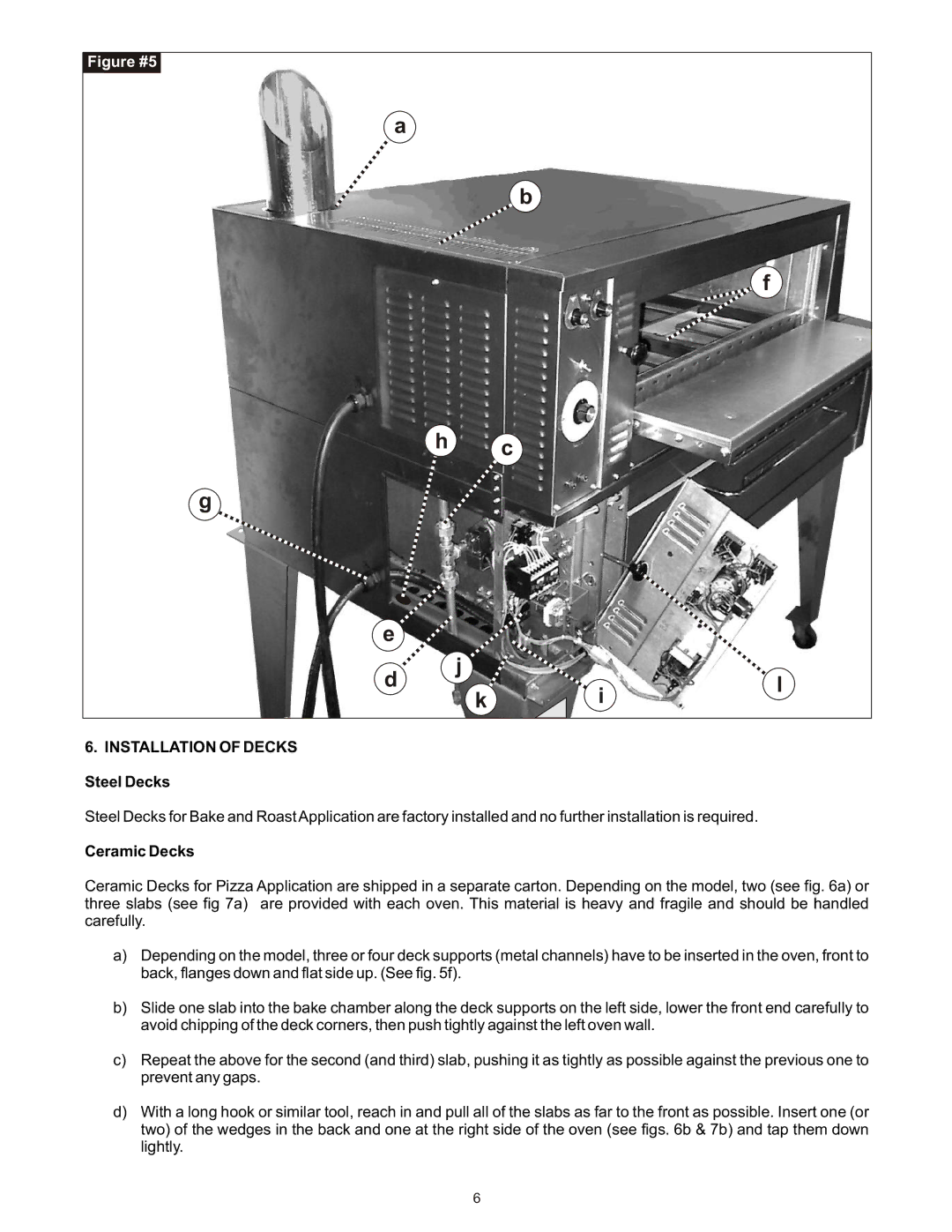 Bakers Pride Oven ER, EB manual Installation of Decks, Steel Decks, Ceramic Decks 