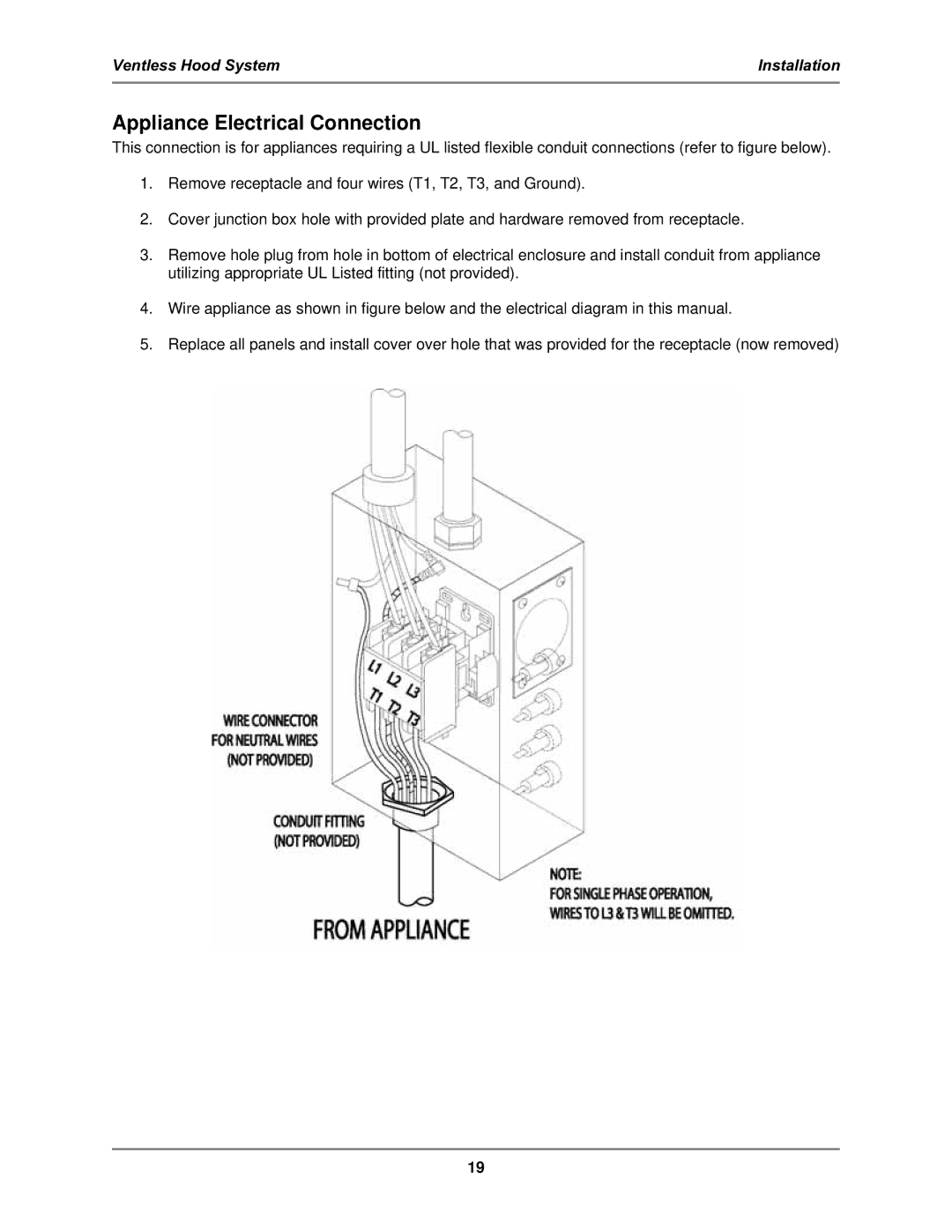 Bakers Pride Oven FH-28 operation manual Appliance Electrical Connection 