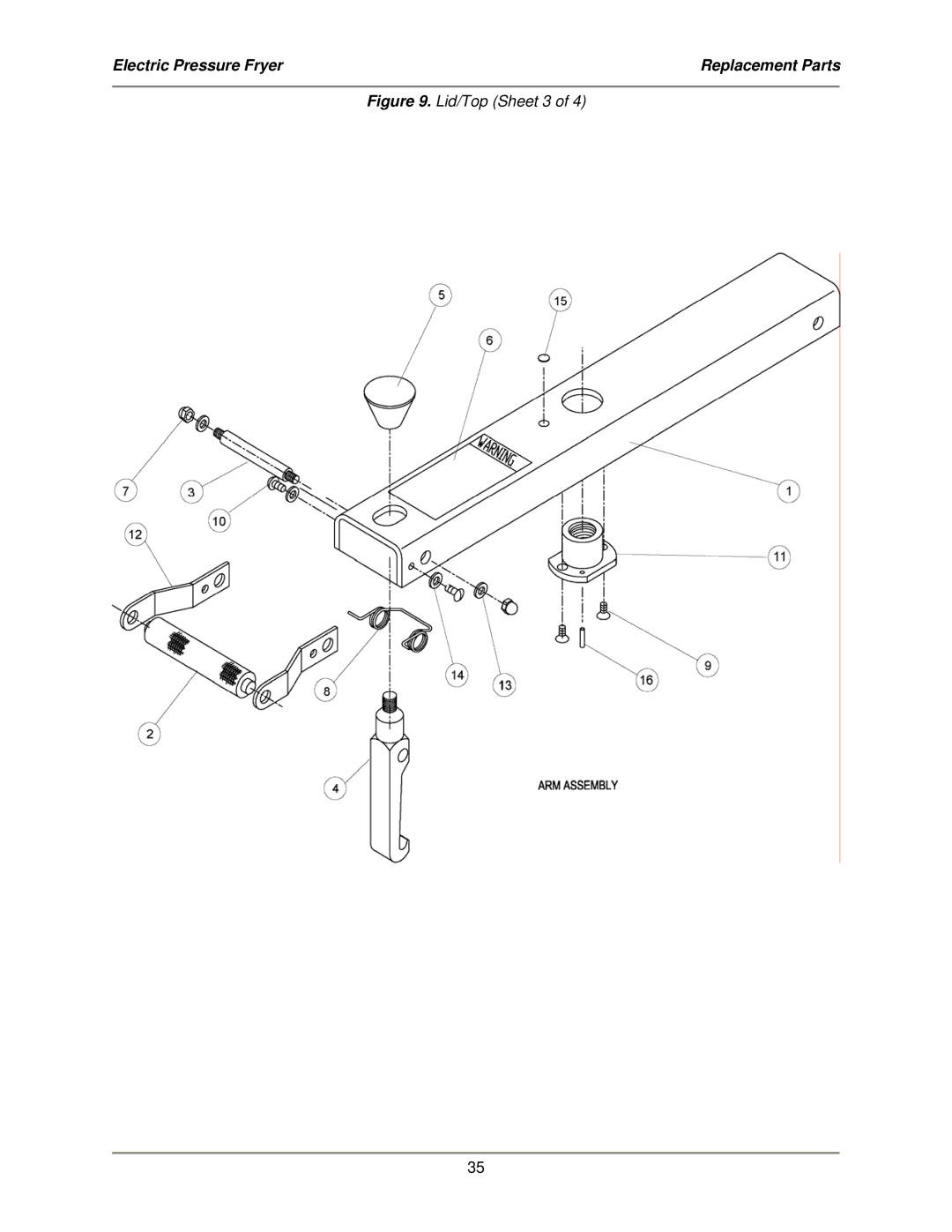 Bakers Pride Oven FKM-FC service manual Lid/Top Sheet 3 