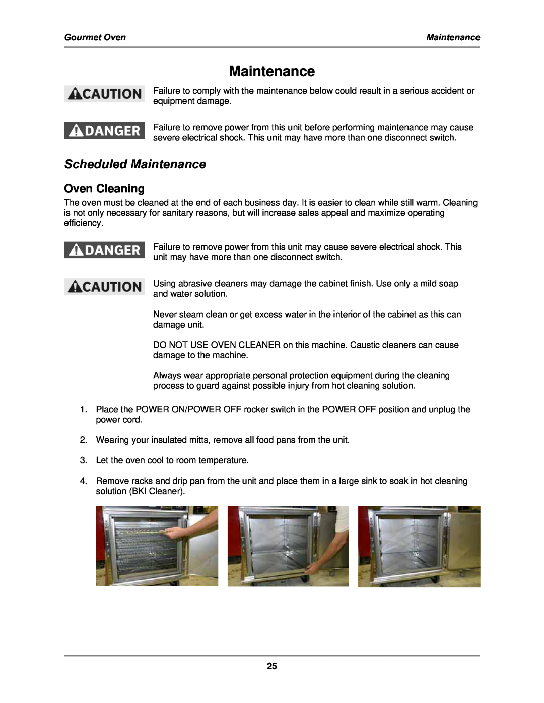 Bakers Pride Oven GO-36T operation manual Scheduled Maintenance, Oven Cleaning, Gourmet Oven 