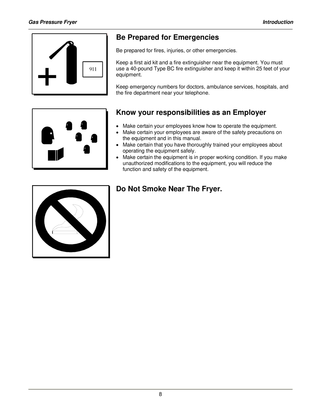 Bakers Pride Oven LGF-FC service manual Be Prepared for Emergencies 