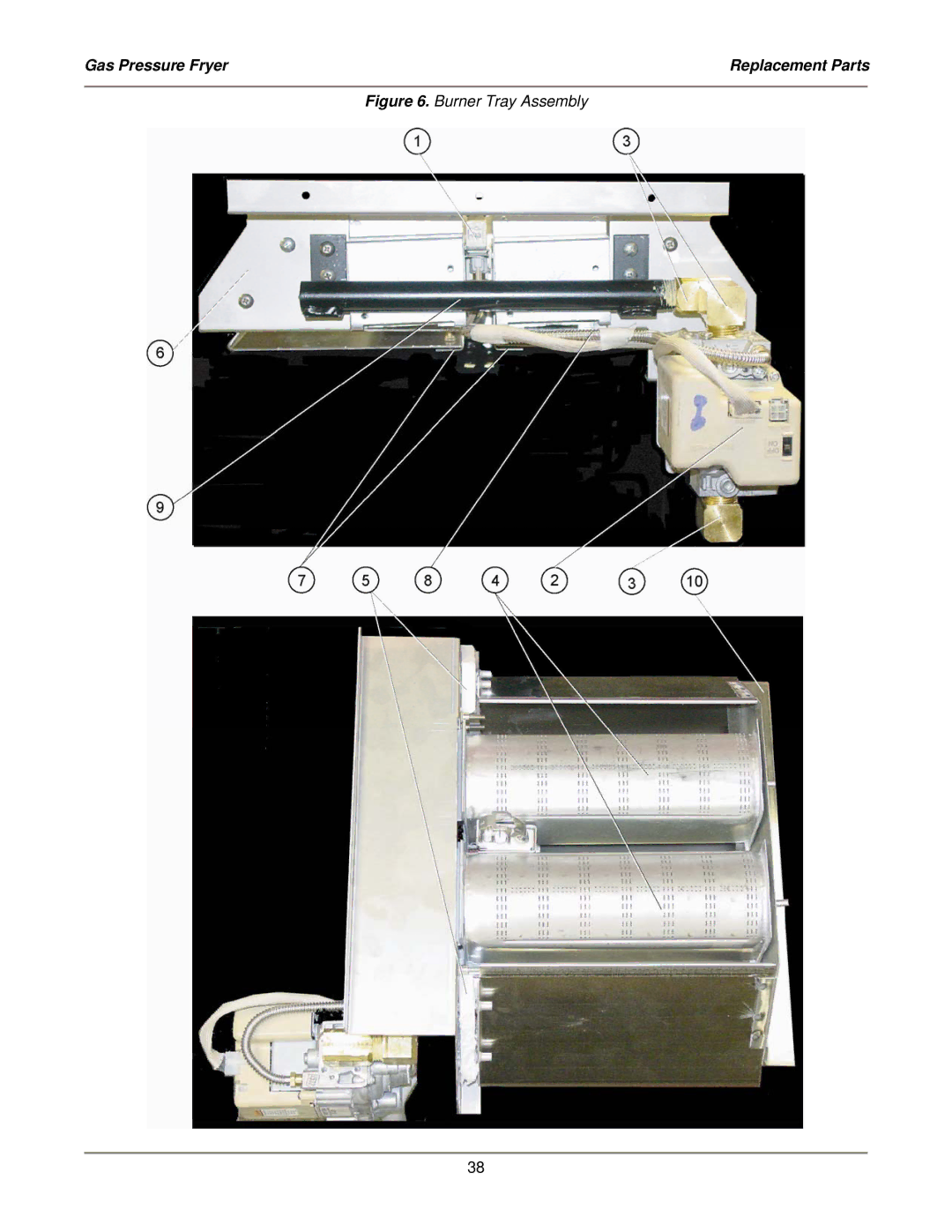 Bakers Pride Oven LGF-FC service manual Burner Tray Assembly 